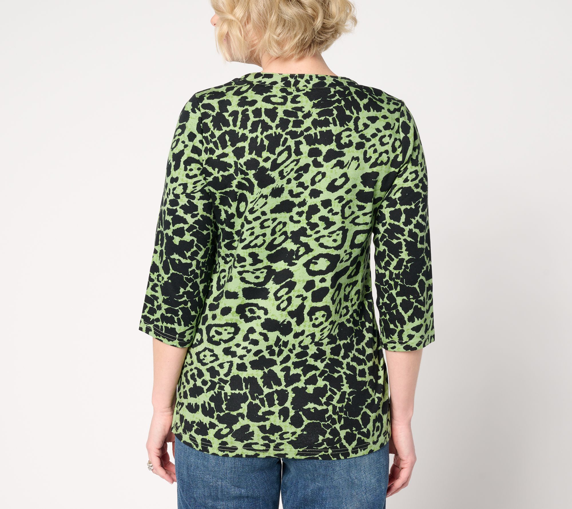 Quacker Factory Angel's Wild Side 3/4 Sleeve Knit Top