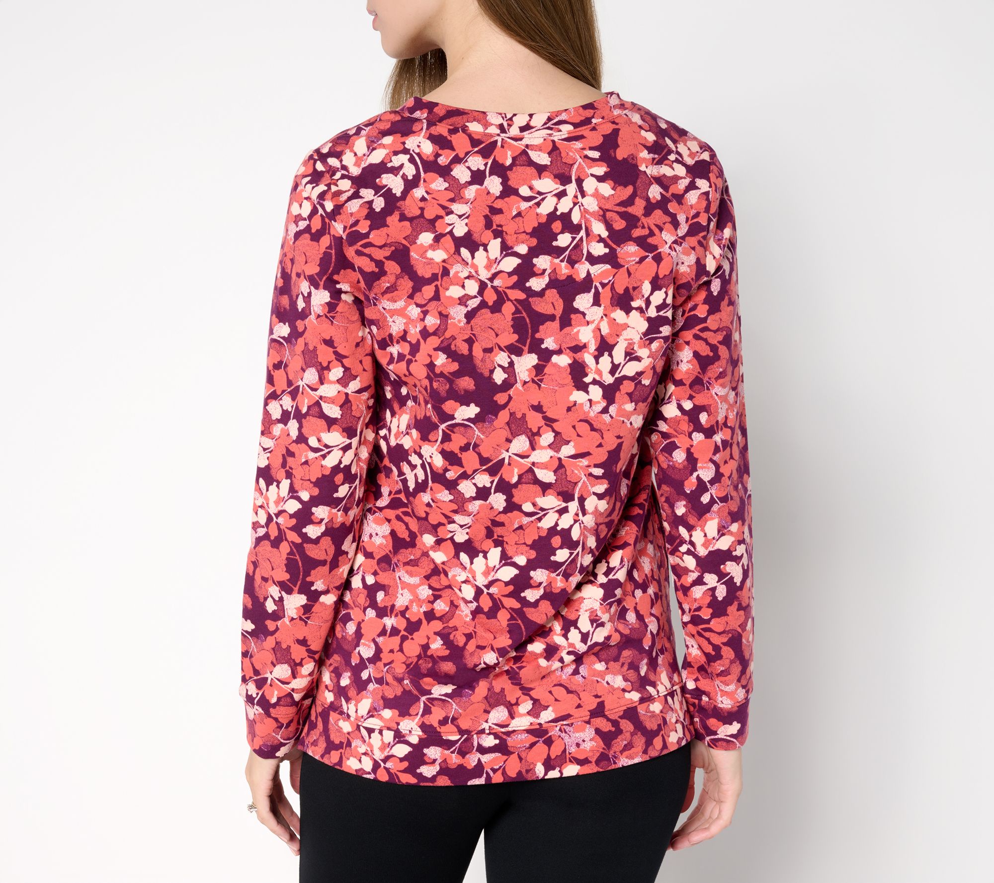 Denim & Co. Active Regular French Terry Long Sleeve Tunic