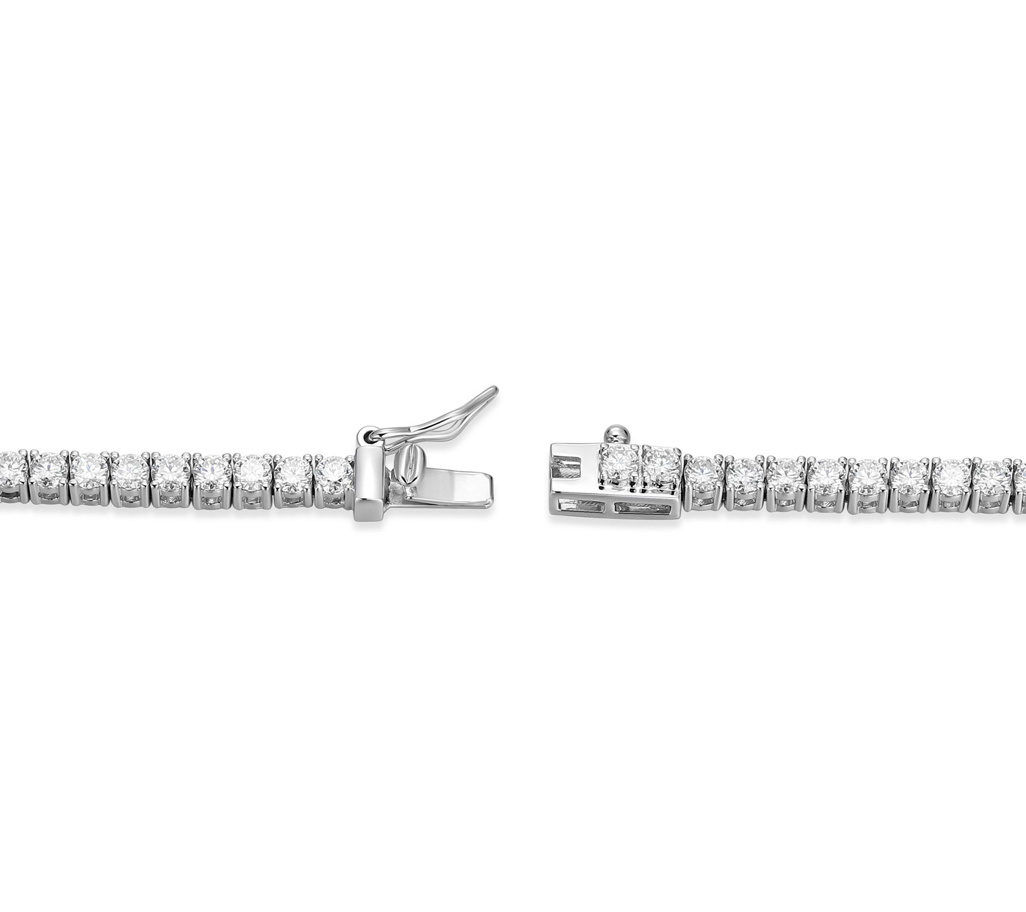 Ruby & Moissanite Necklace, Rhodium Plated Sterling Silver