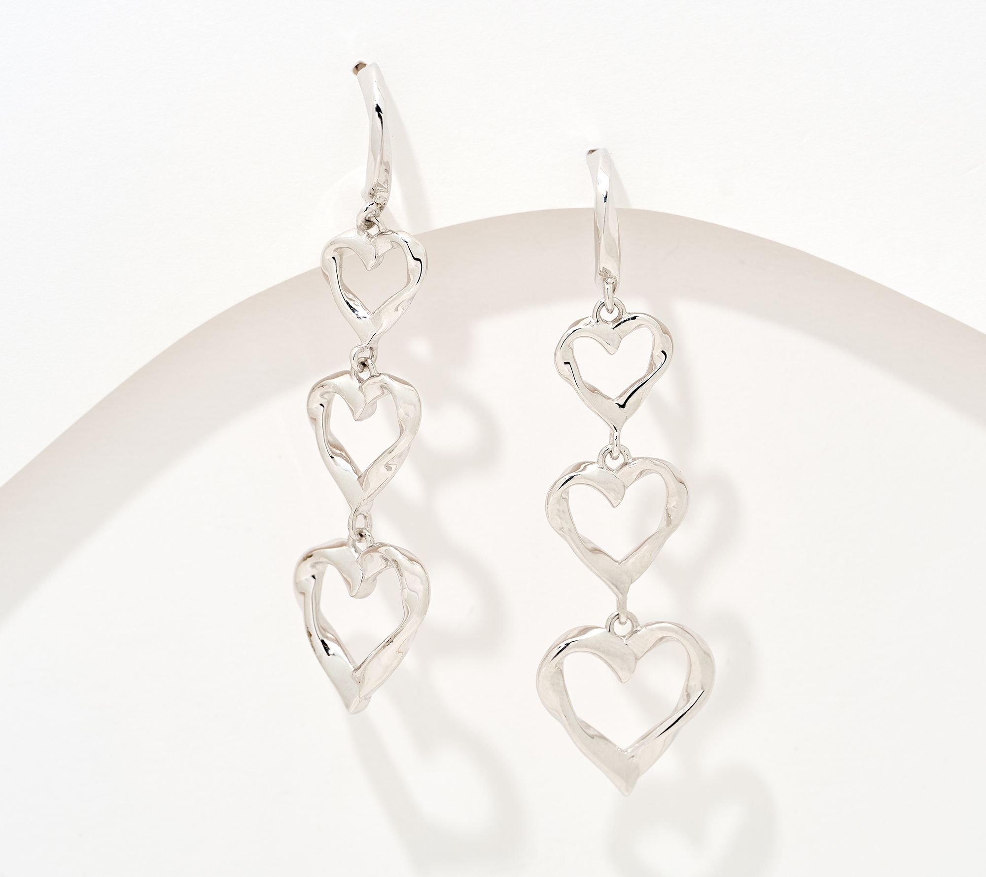 Christian James by Scott Grimes Sterling Silver Triple Heart Drop Earrings