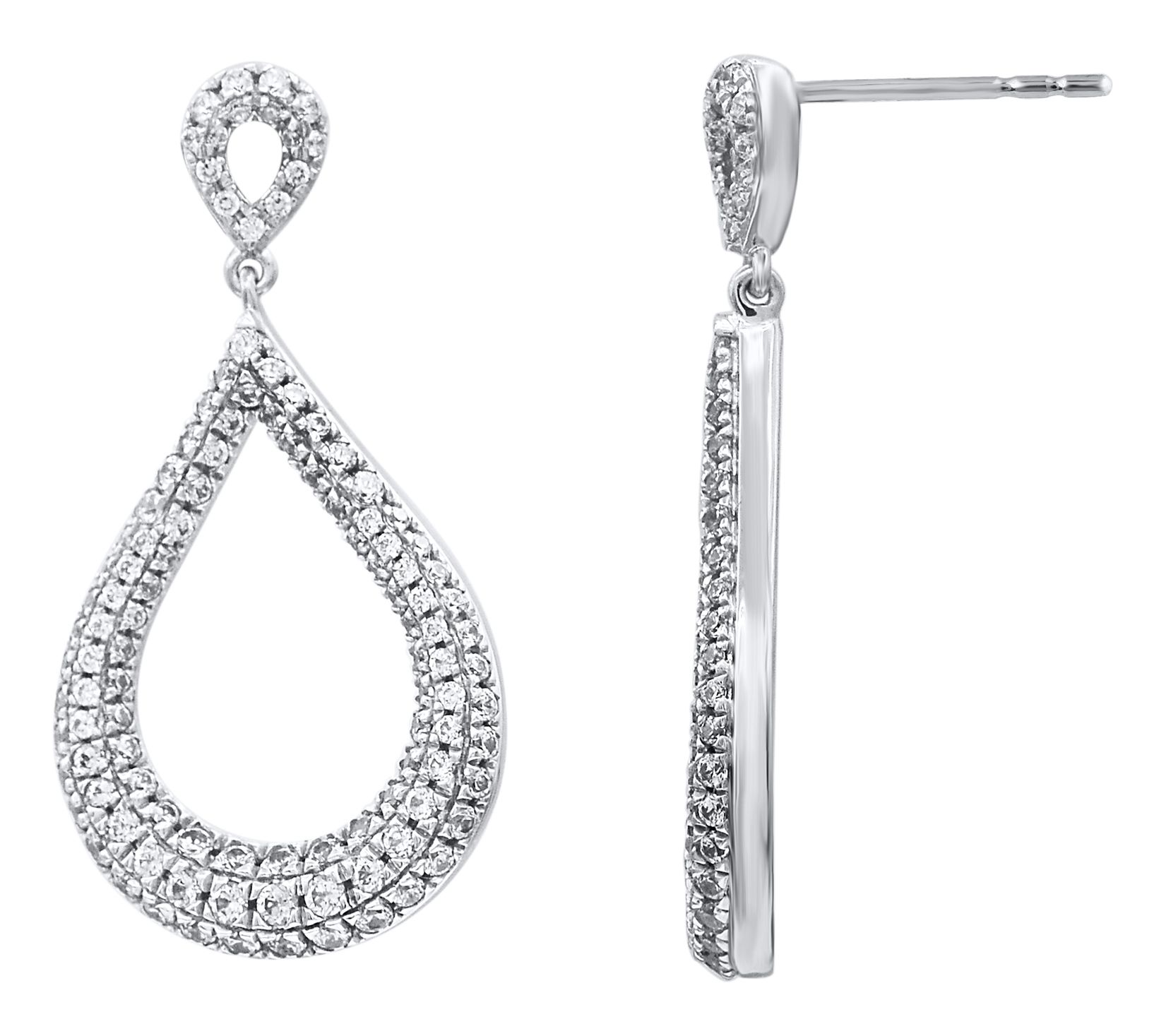 Affinity Diamond 1.00 cttw Dangle Earrings, 14KWhite Gold