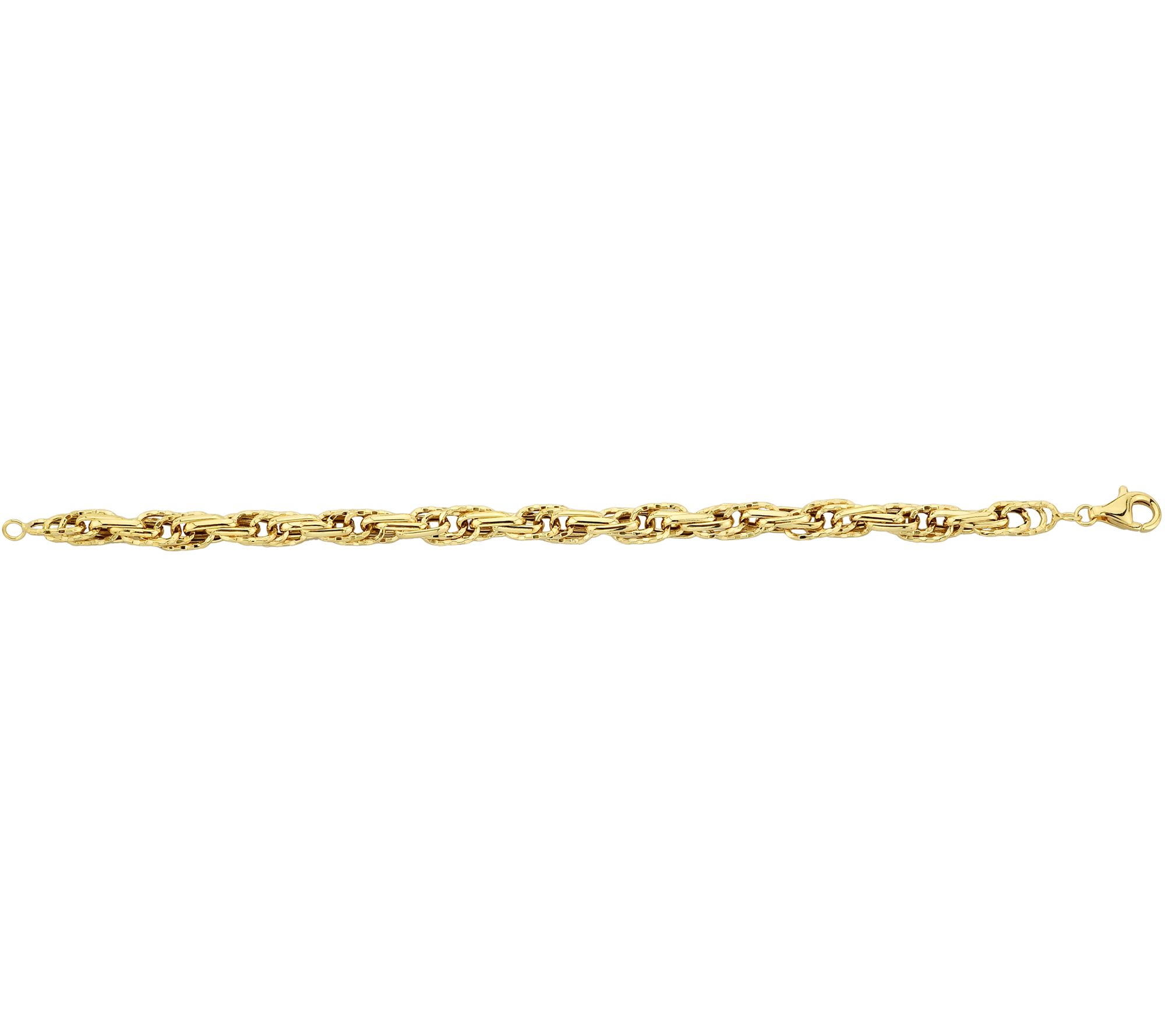 Adorna 14K Gold Interlocking Oval Link Bracelet
