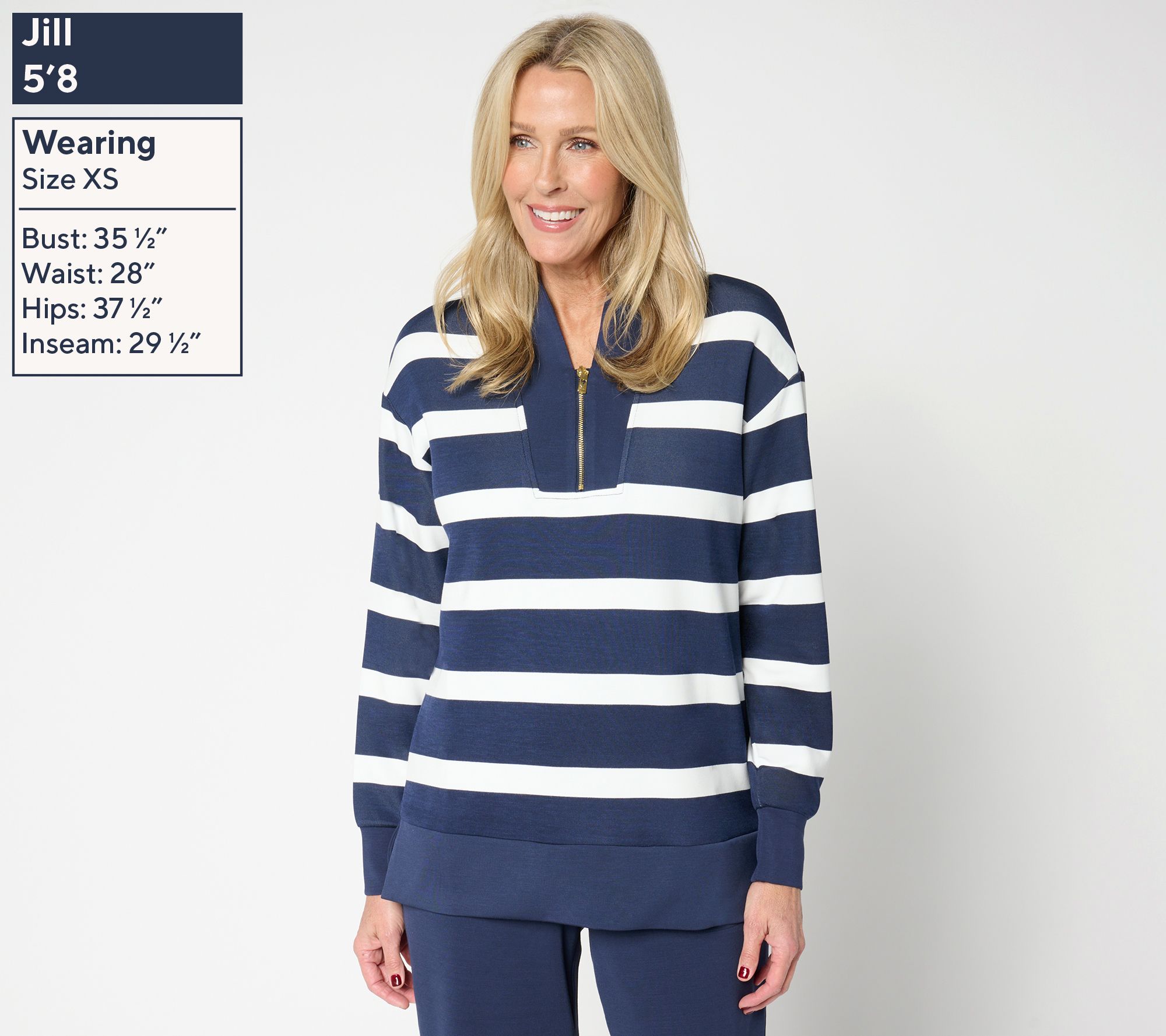 Belle by Kim Gravel Regular ScubaLuxe Half Zip Tunic