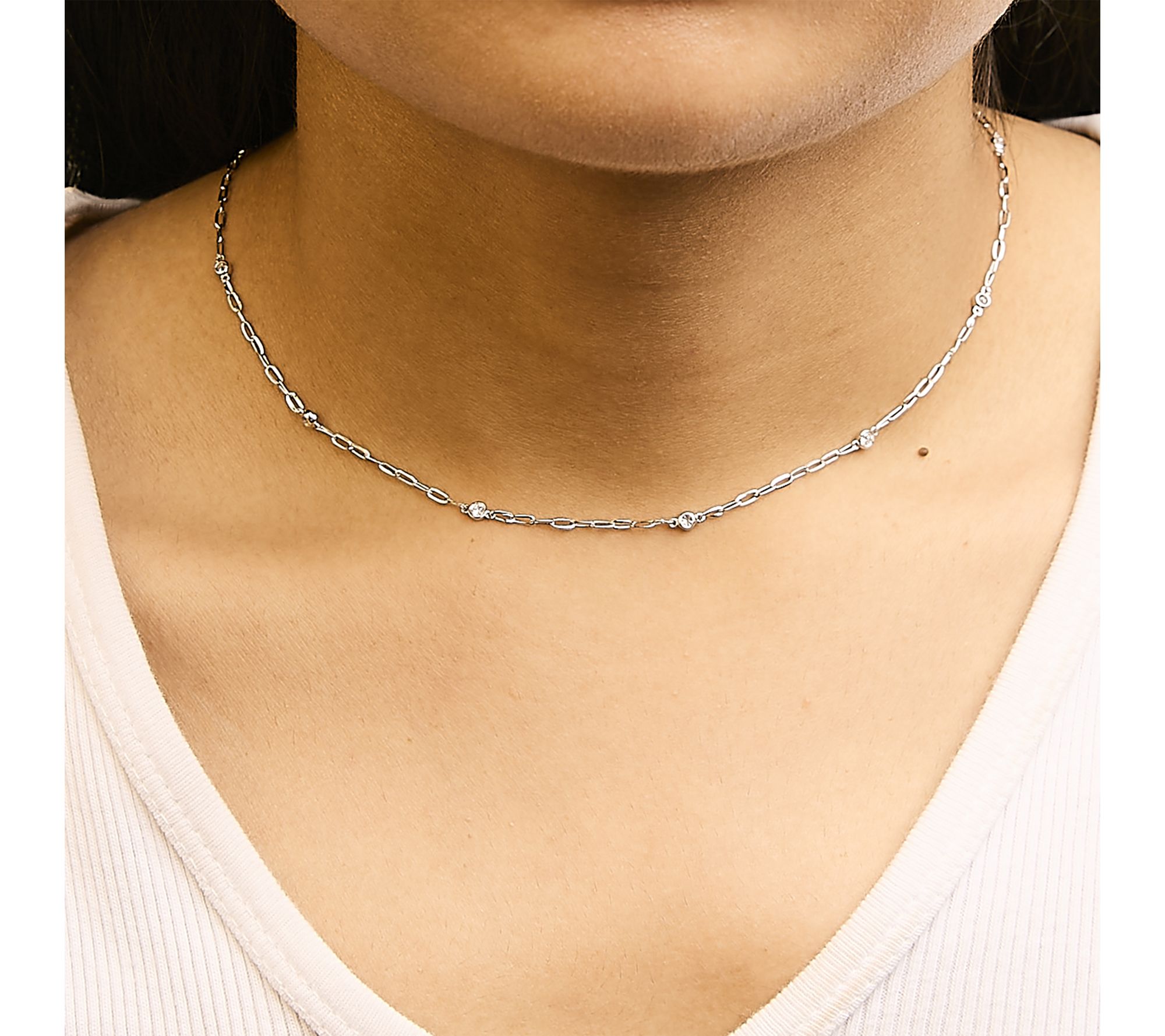 Haus of Brilliance 0.50 cttw Diamond Station Necklace, 14K