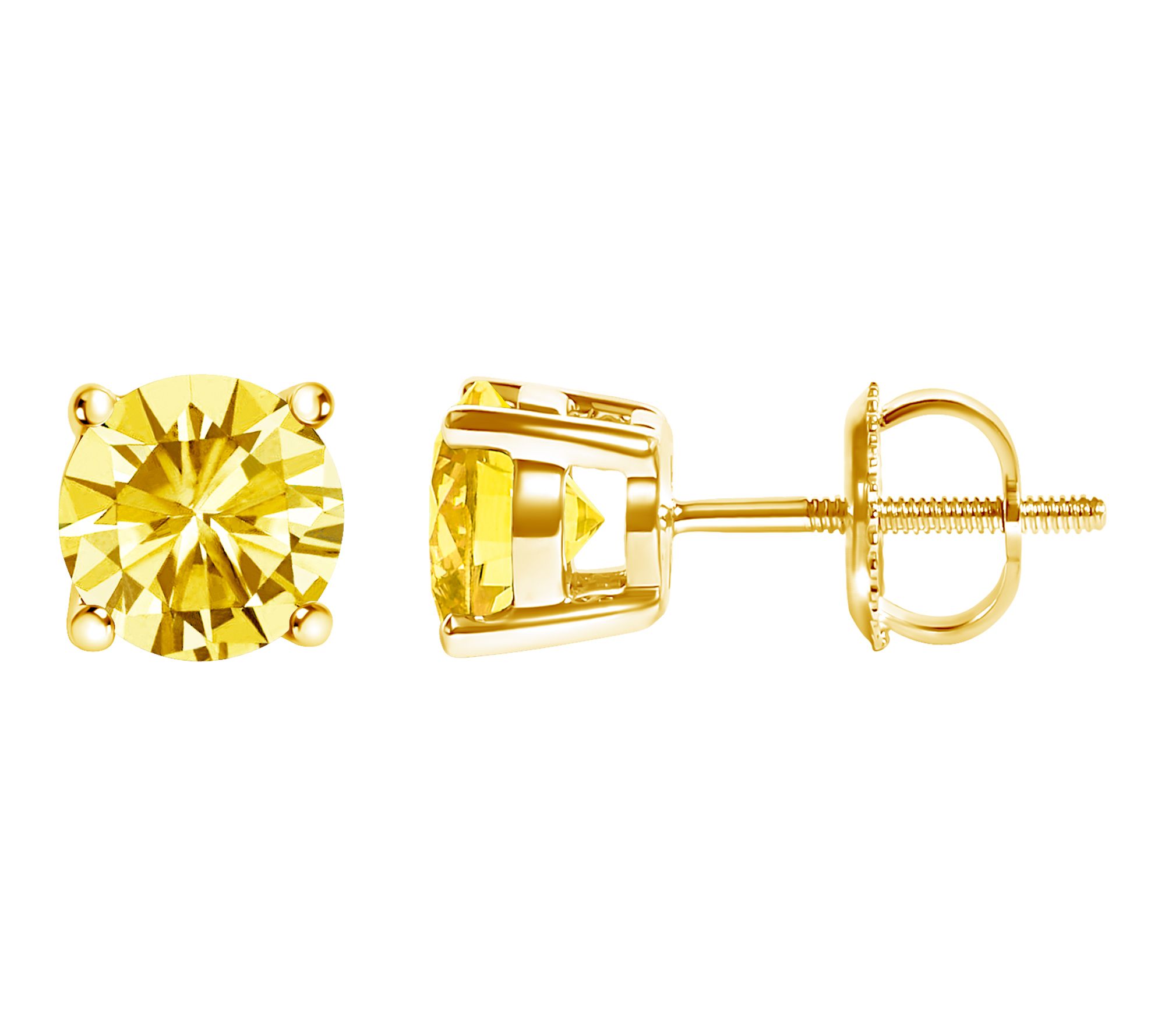 Haus of Brilliance 2.00 cttw Yellow Lab Grown Earrings, 14K