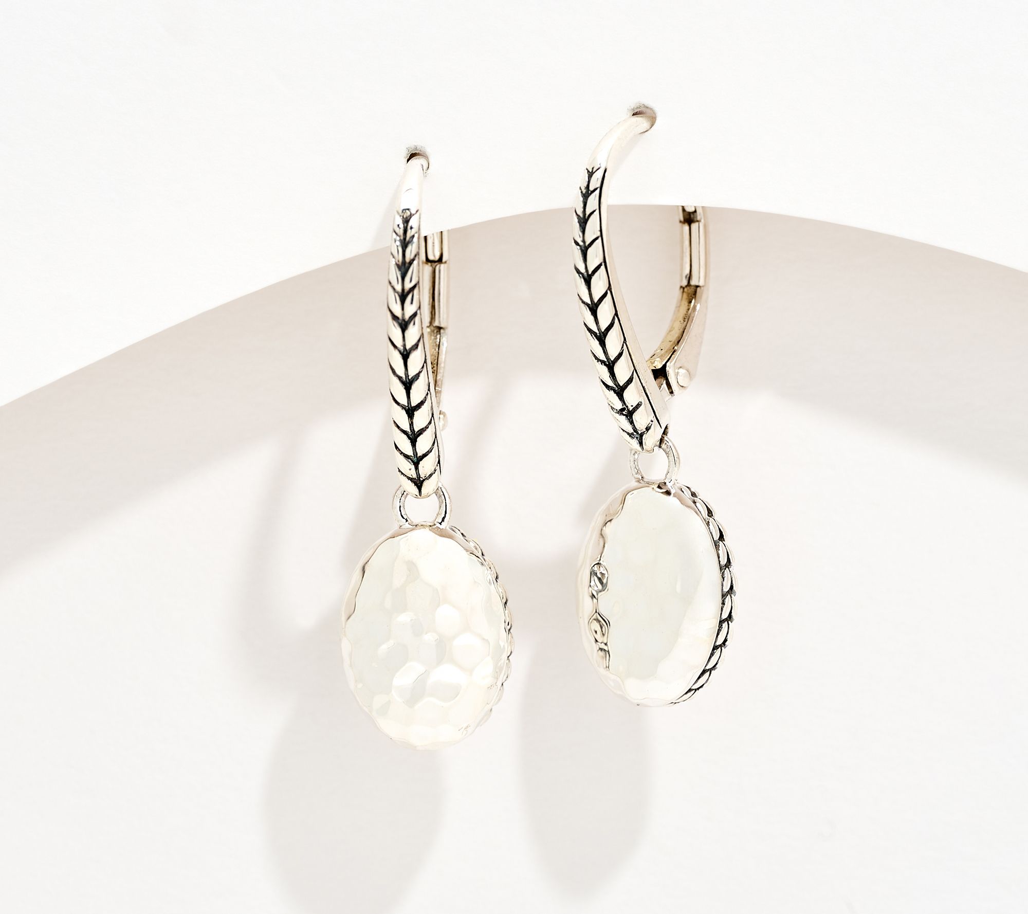 JAI Ireland Sterling Silver Hammered Cobblestone Earrings