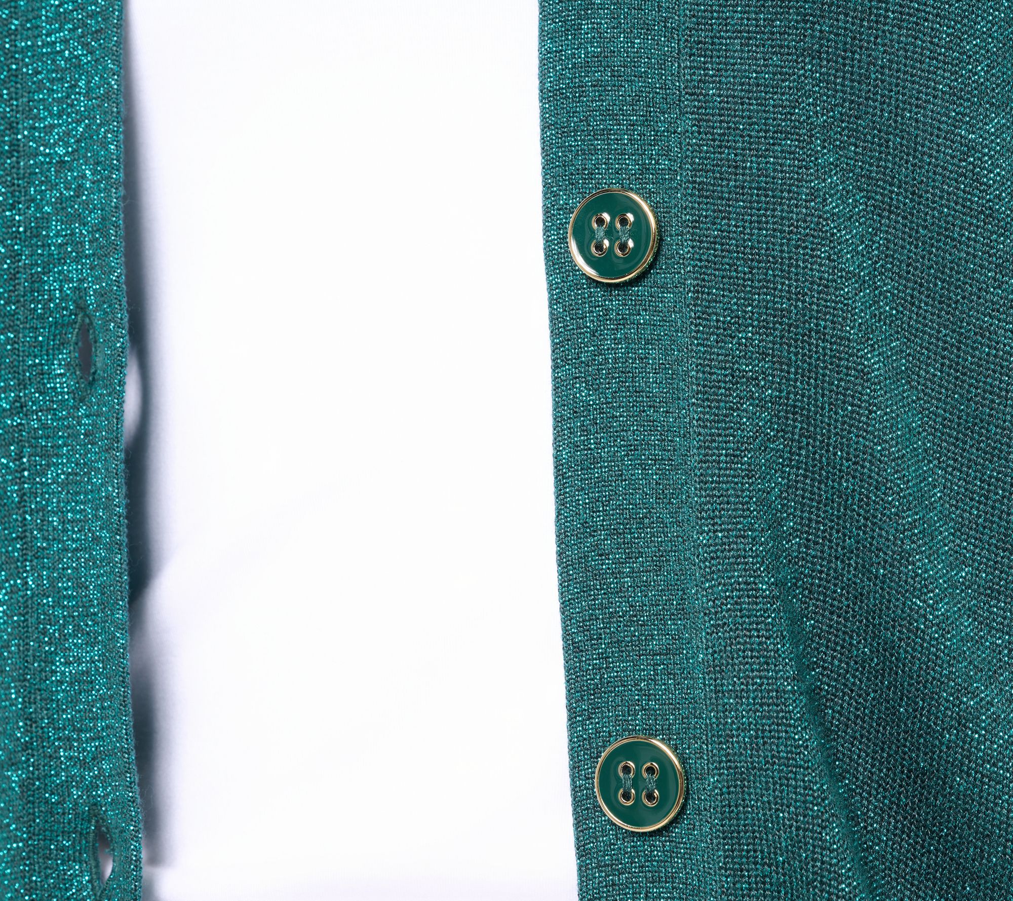 Jingle Belles by Kim Gravel Glam Lurex V-Neck Cardigan