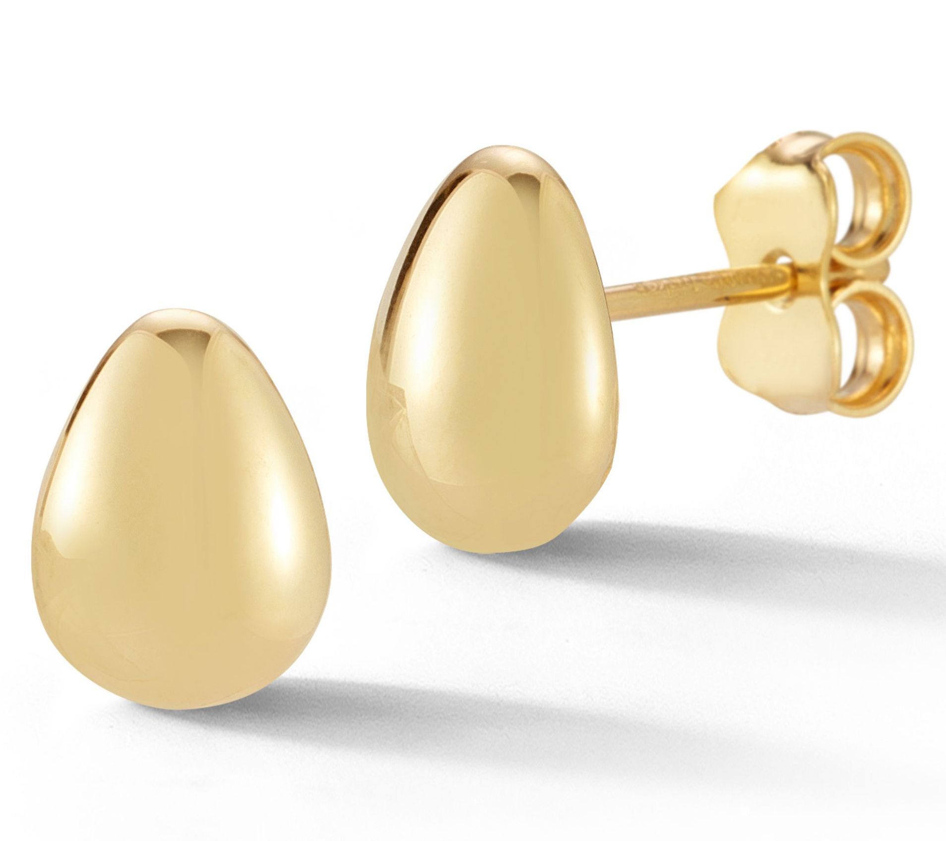 Luminosa Gold Rounded Graduated Stud Earrings,14K