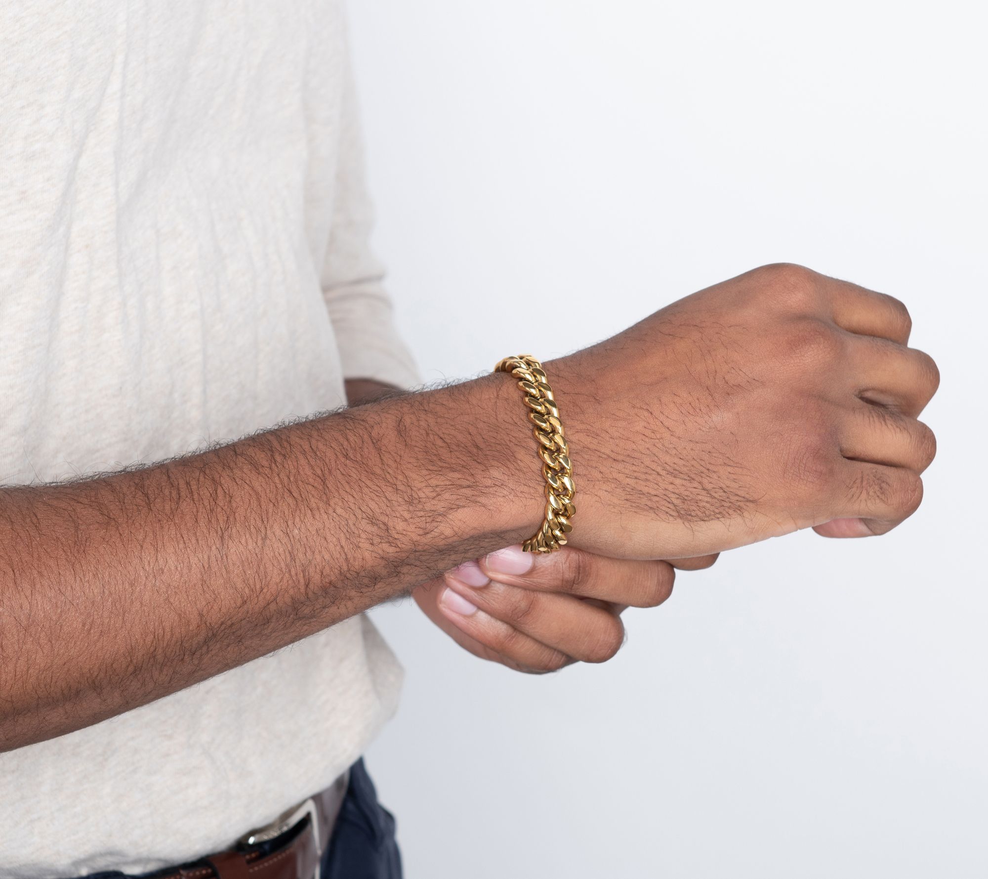 Verve Men's Goldtone Stainless Steel Curb Link Bracelet