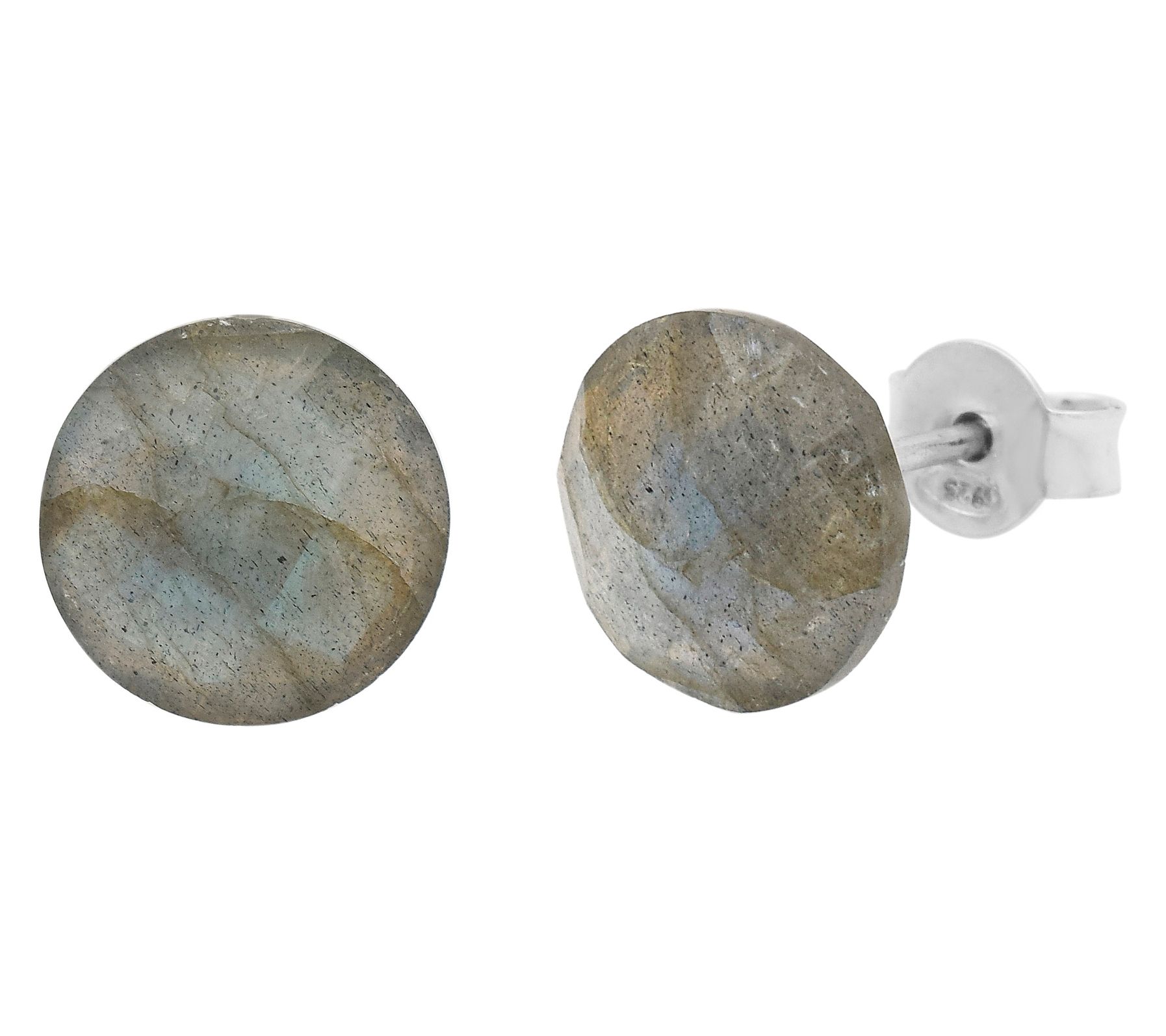 Affinity Gems Round Labradorite Stud Earrings,Sterling