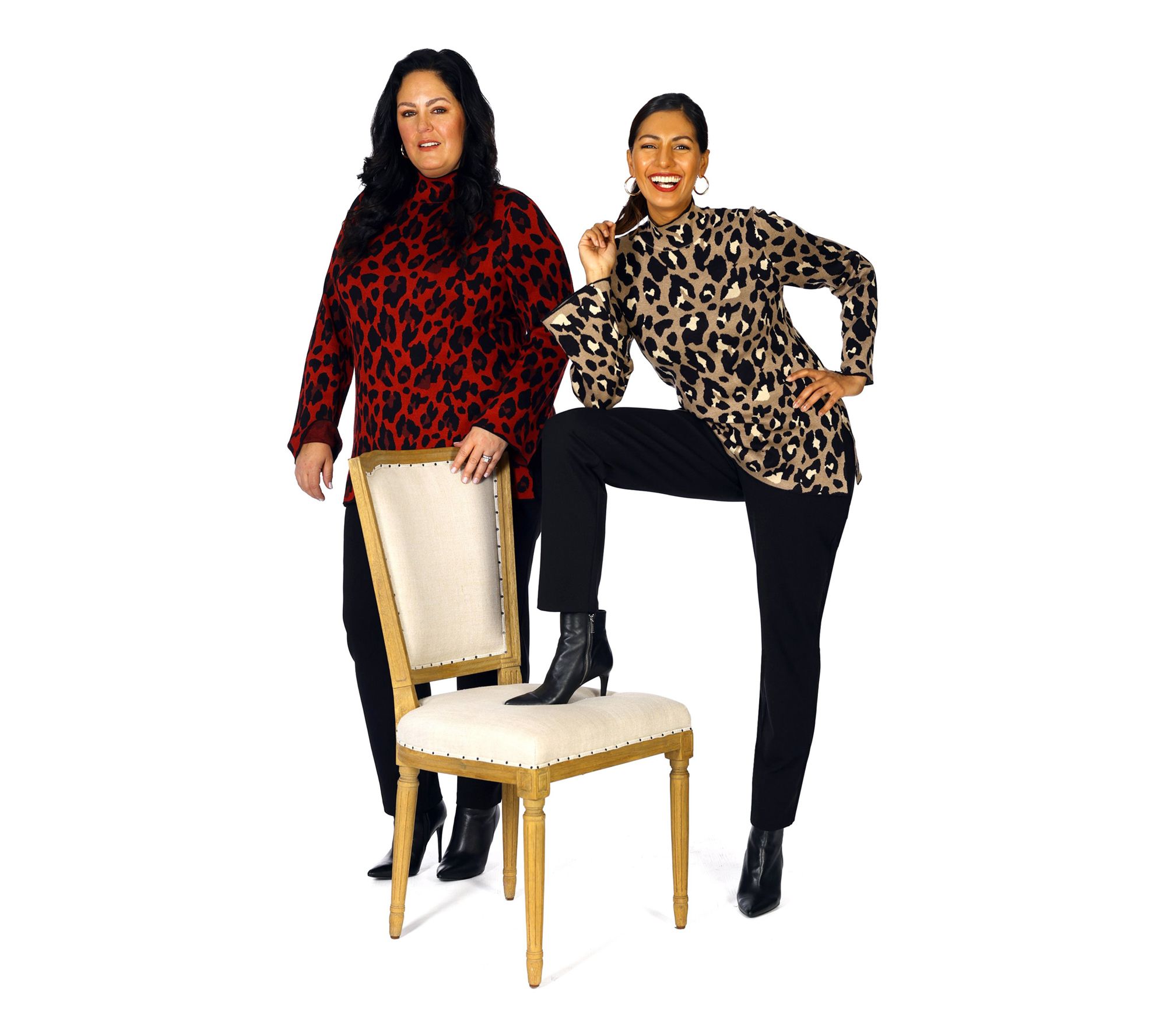 Dennis Basso Jacquard Turtleneck Sweater