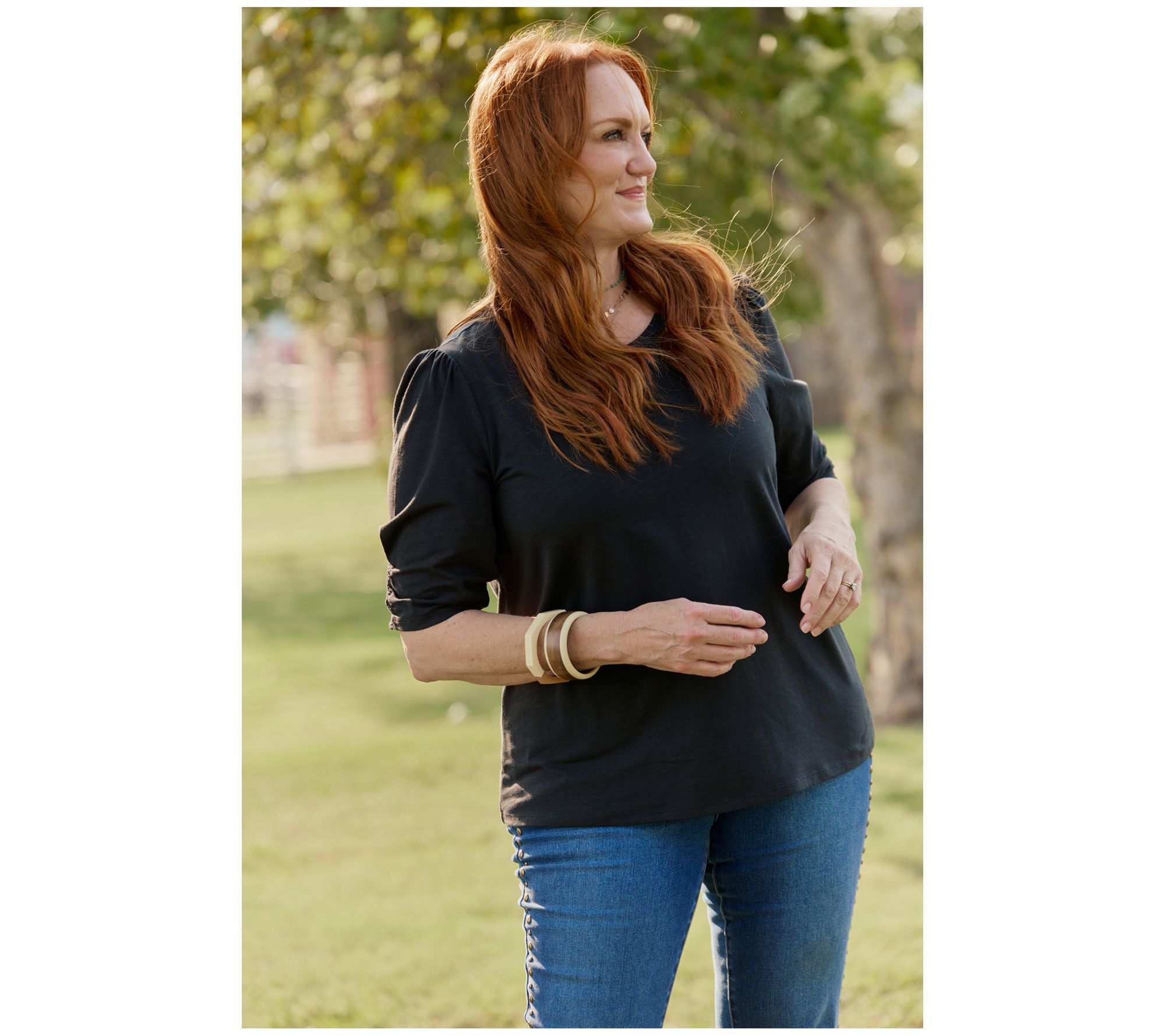 Ree by The Pioneer Woman Essentials Puff Sleeve Top