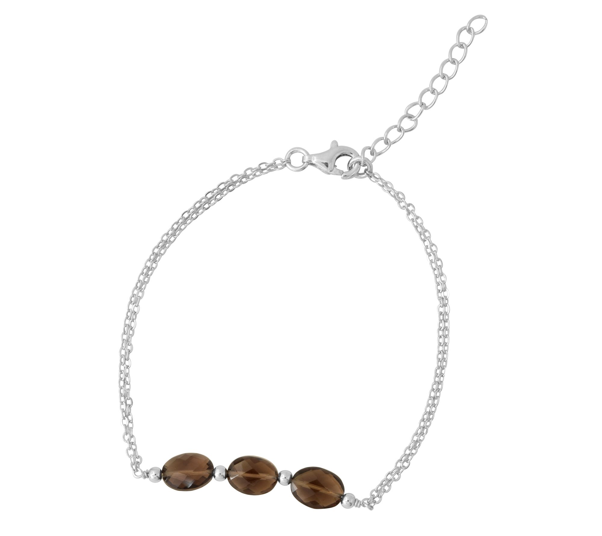 Sterling Silver Smoky Quartz Gemstone Bracelet