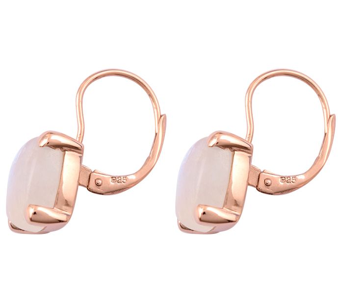 Affinity Gems 14K Rose Gold Sterling Silver Moonstone Earrings