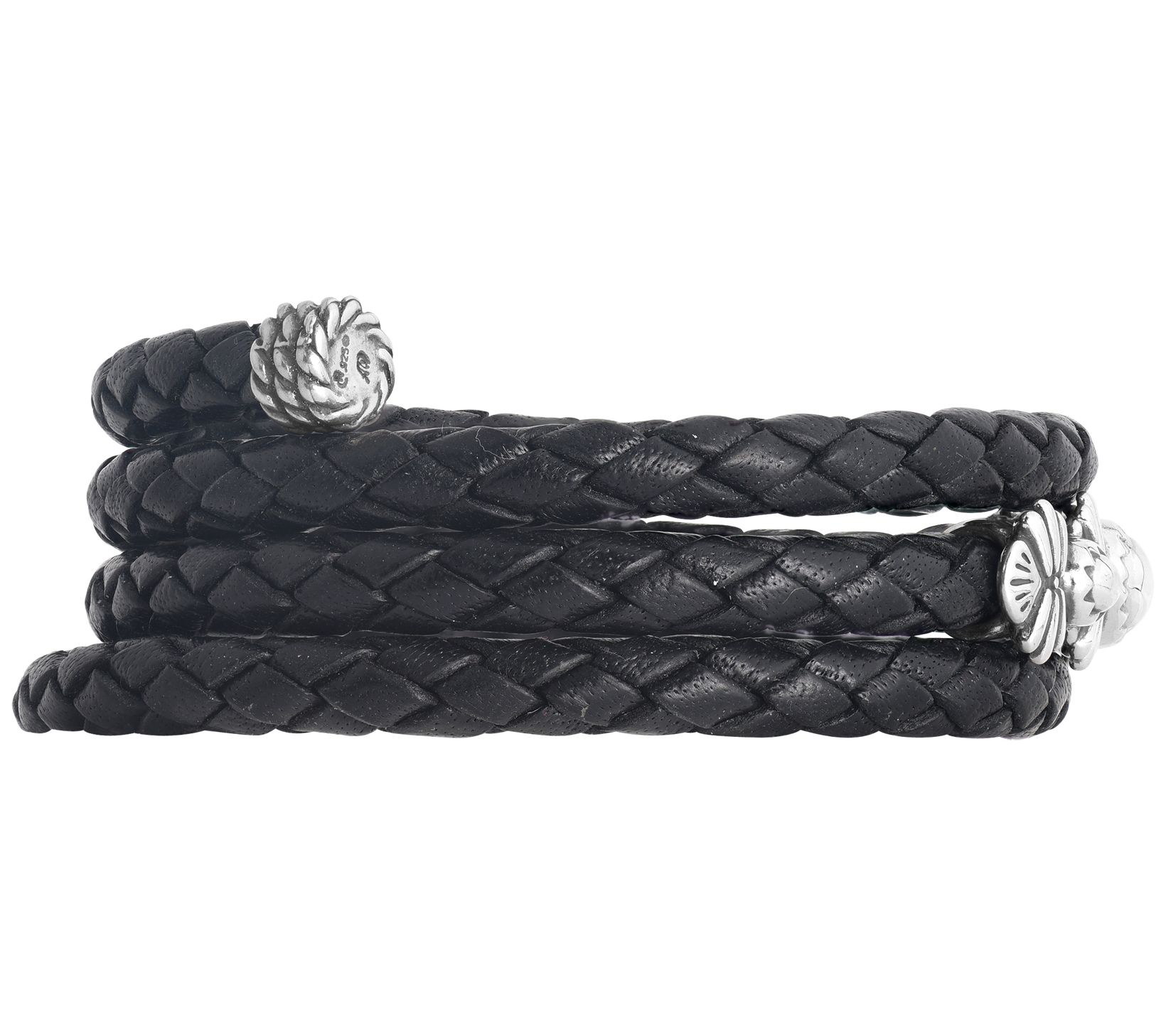 American West Sterling Classics Leather Coil Wrap Bracelet