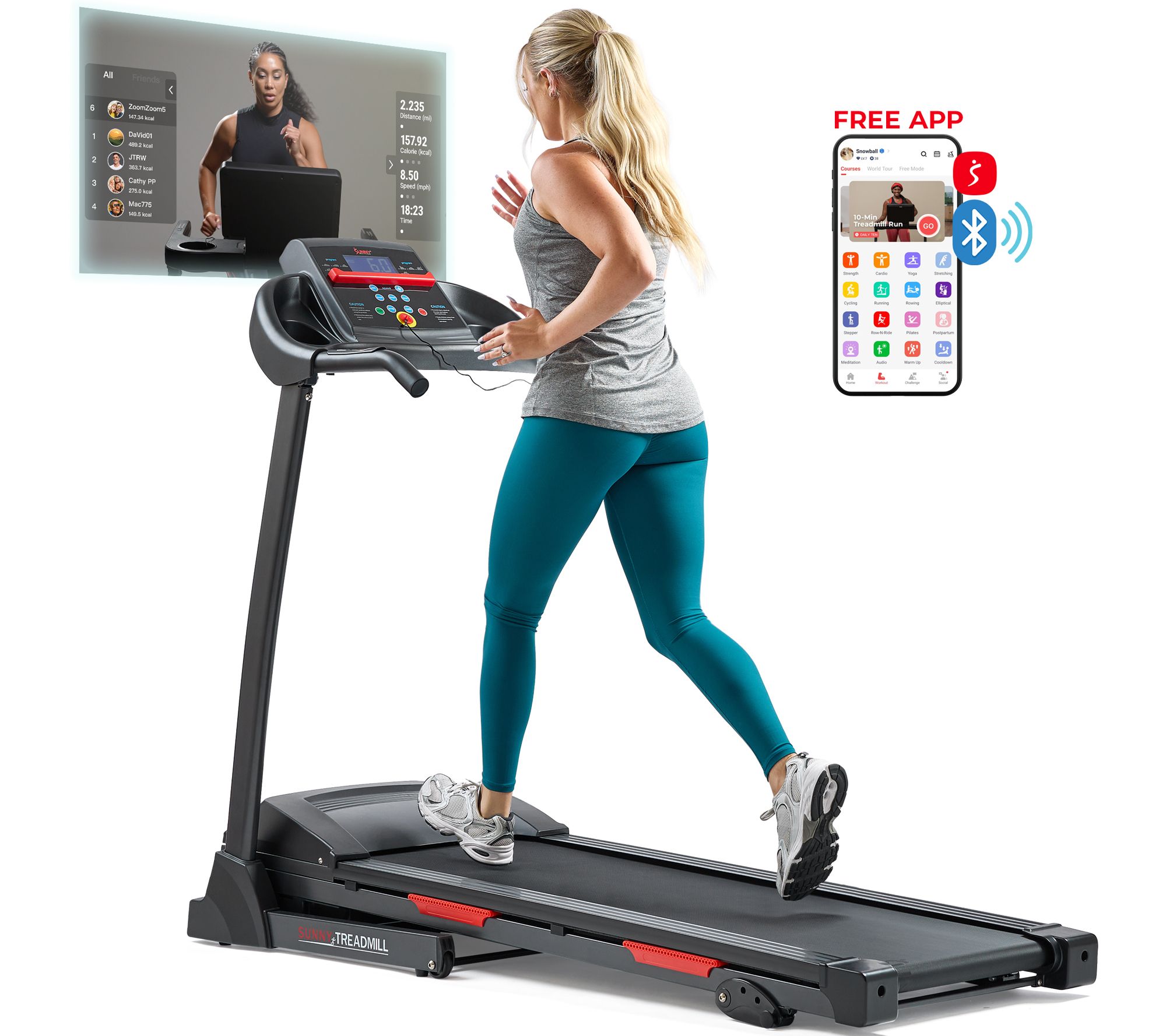 Sunny Manual Incline SMART Treadmill