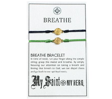 My Saint My Hero Breathe Blessing Goldtone Bracelet Set