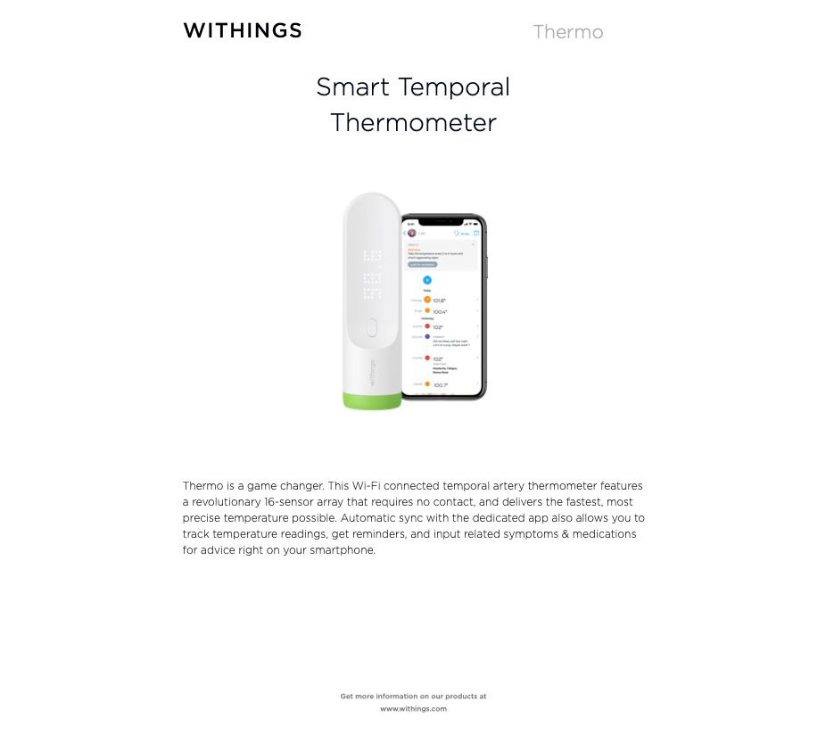 Withings Smart Temporal Thermometer
