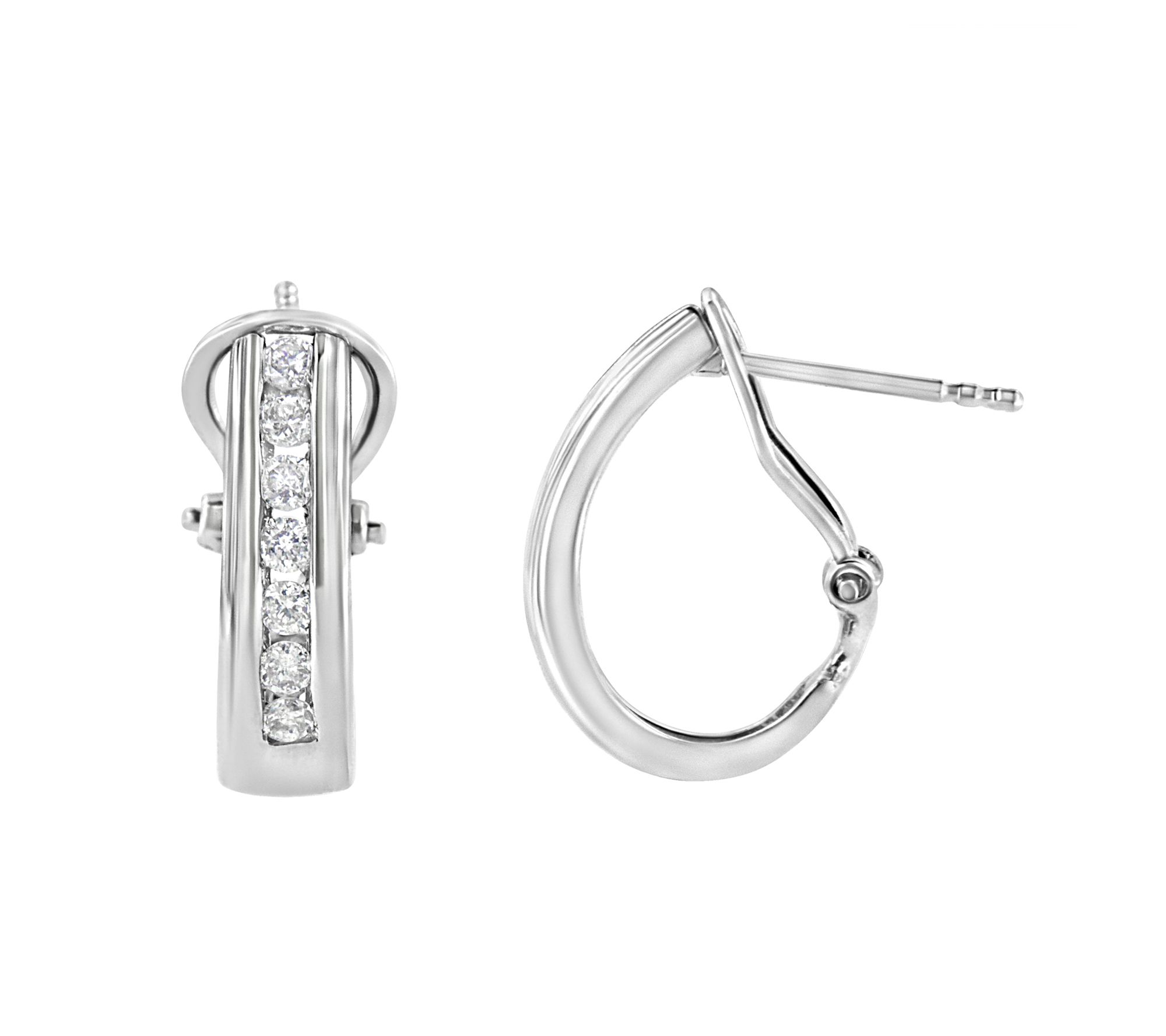 Haus of Brilliance Lab Grown Diamond Huggie Earrings, Sterlin