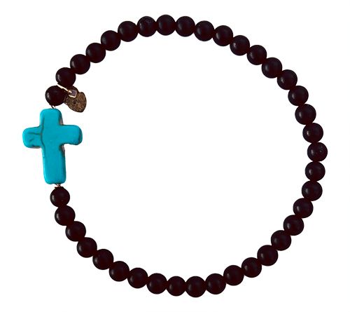 Alkeme 10K Gold Gemstone Bead & Cross Bracelet