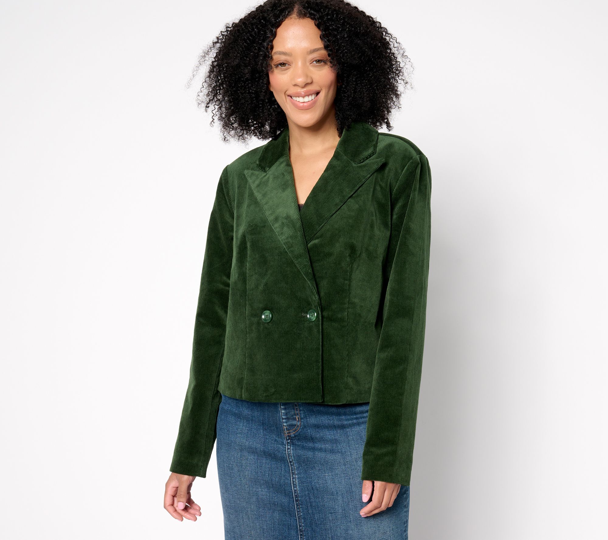 Me by Jennie Garth Easy Fit Corduroy Cropped Blazer