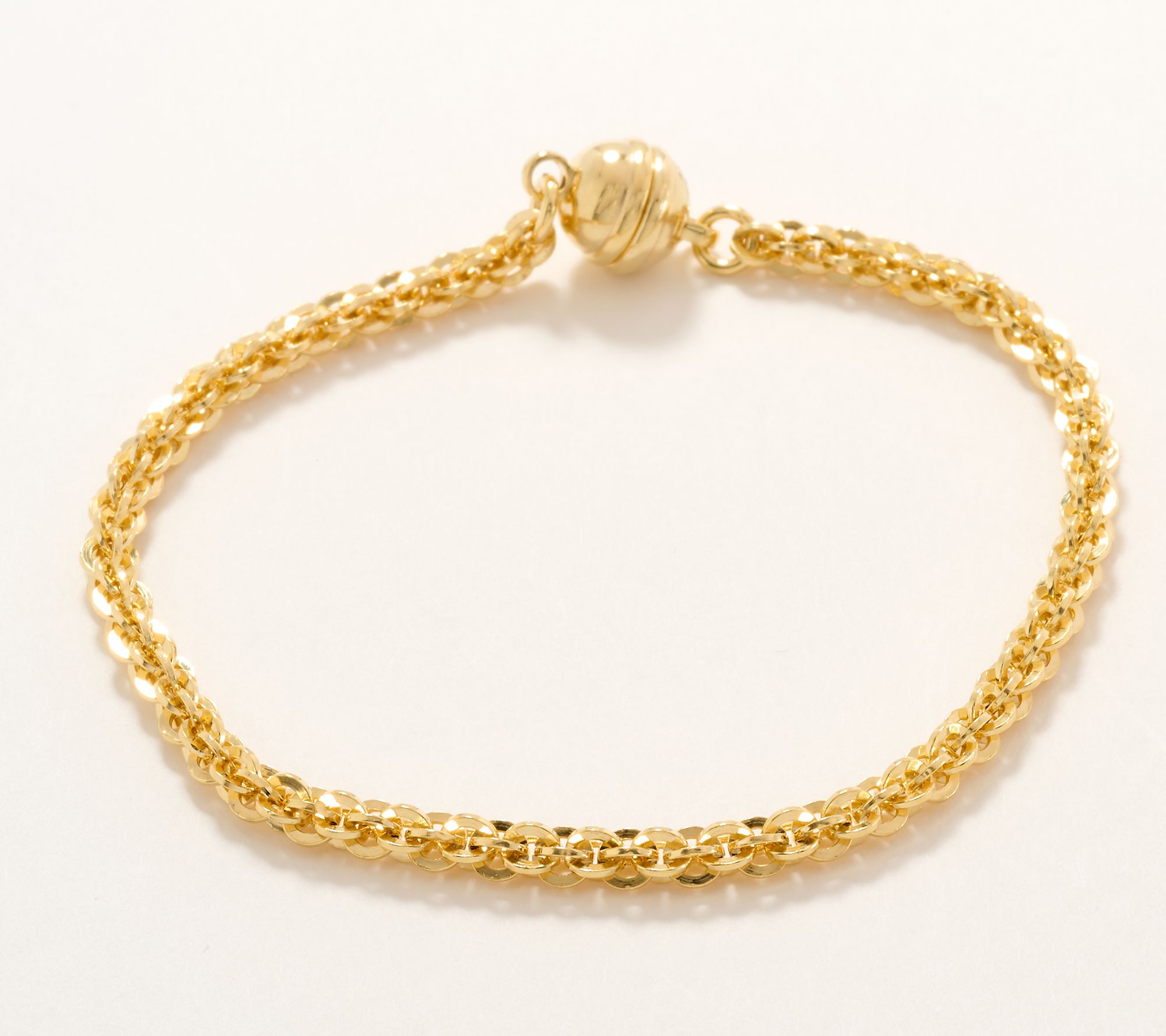 UltraFine 950 Silver Basket Rope Magnetic Clasp Bracelet