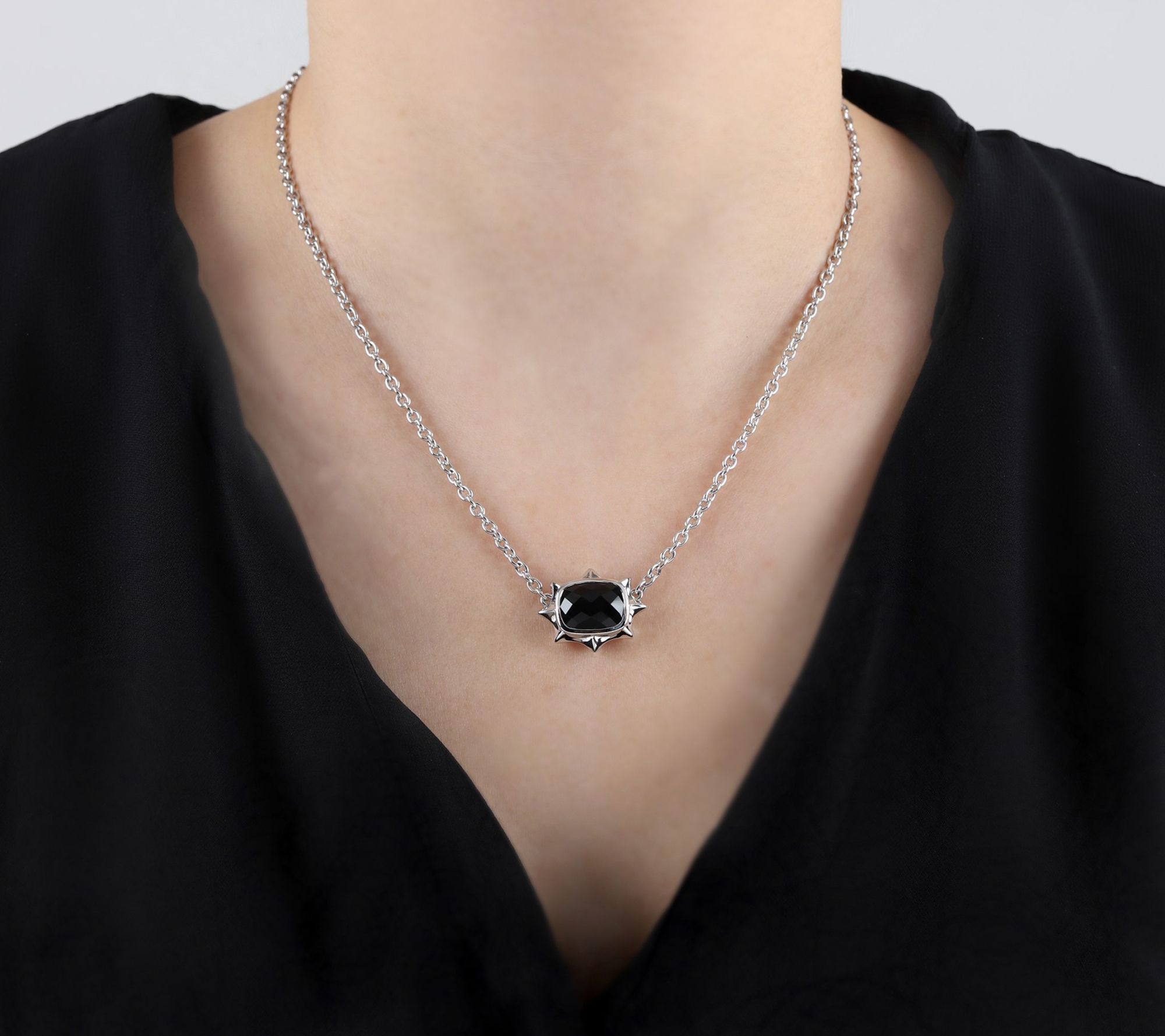 Margo Manhattan Sterling Silver Black Onyx EllaNecklace