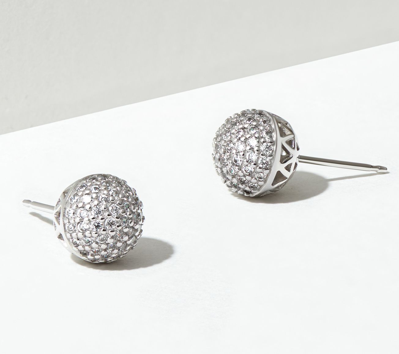 Diamonique 1.65 cttw Ball Stud Earrings, Sterling Silver