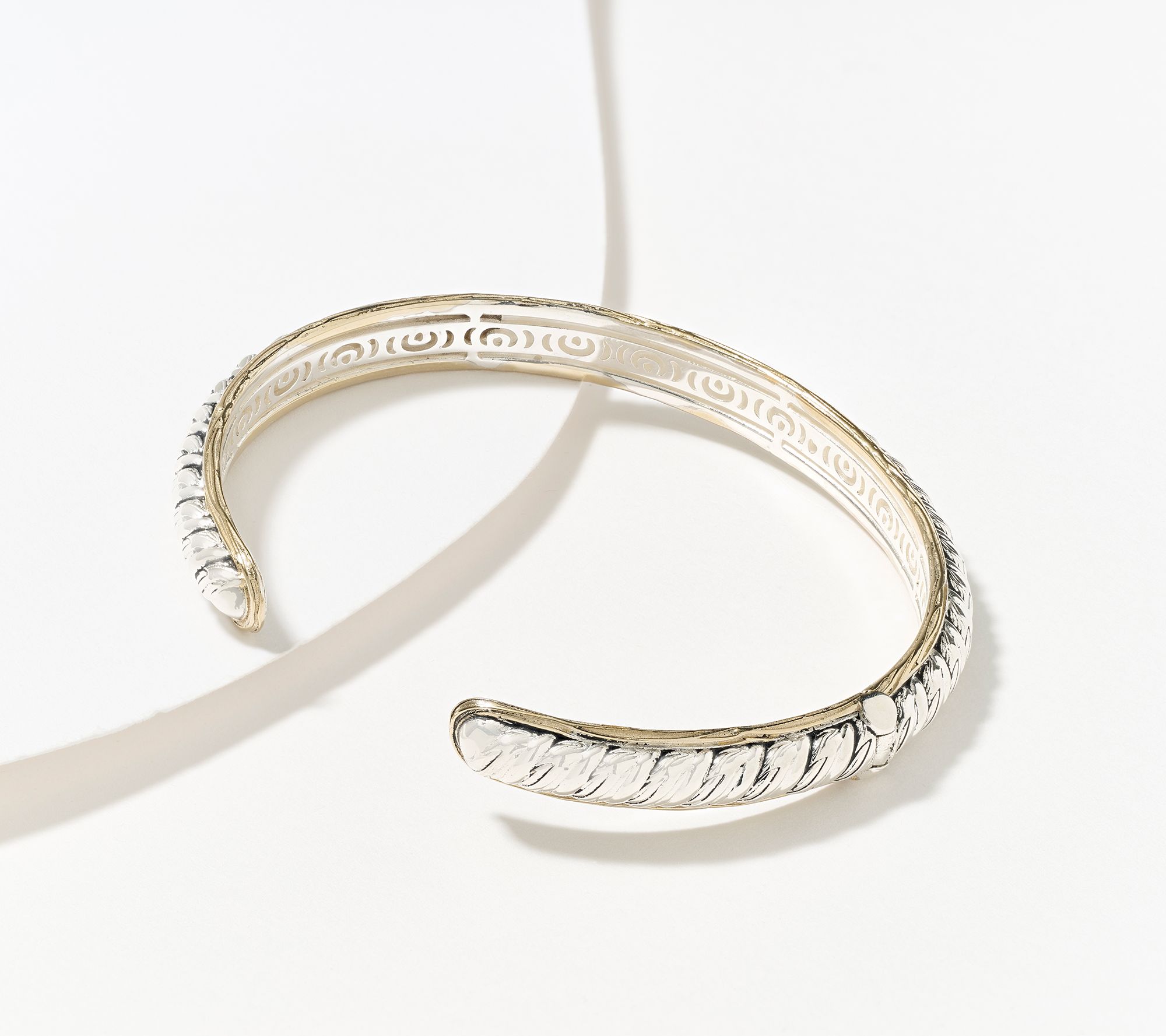 Christian James by Scott Grimes Two-Tone Ripple Cuff Bracelet 14.6g