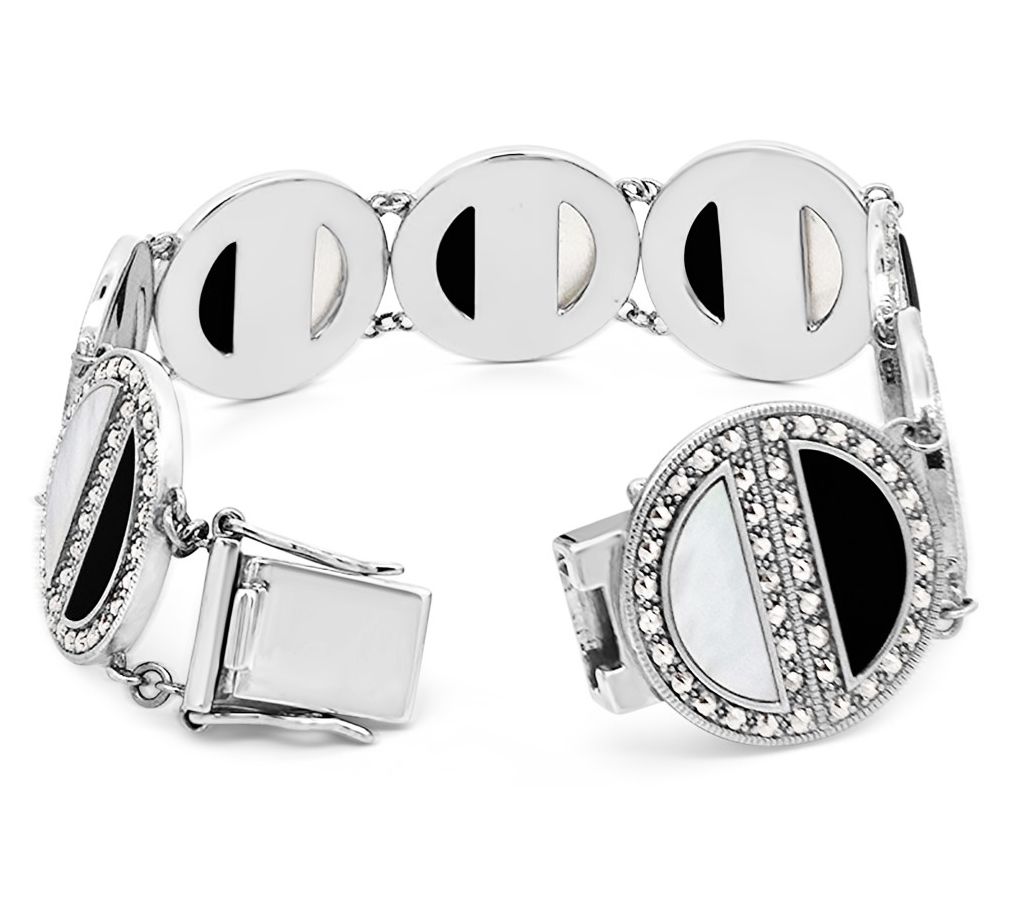 Dallas Prince Sterling Chrome Marcasite Deco Dreams Bracelet