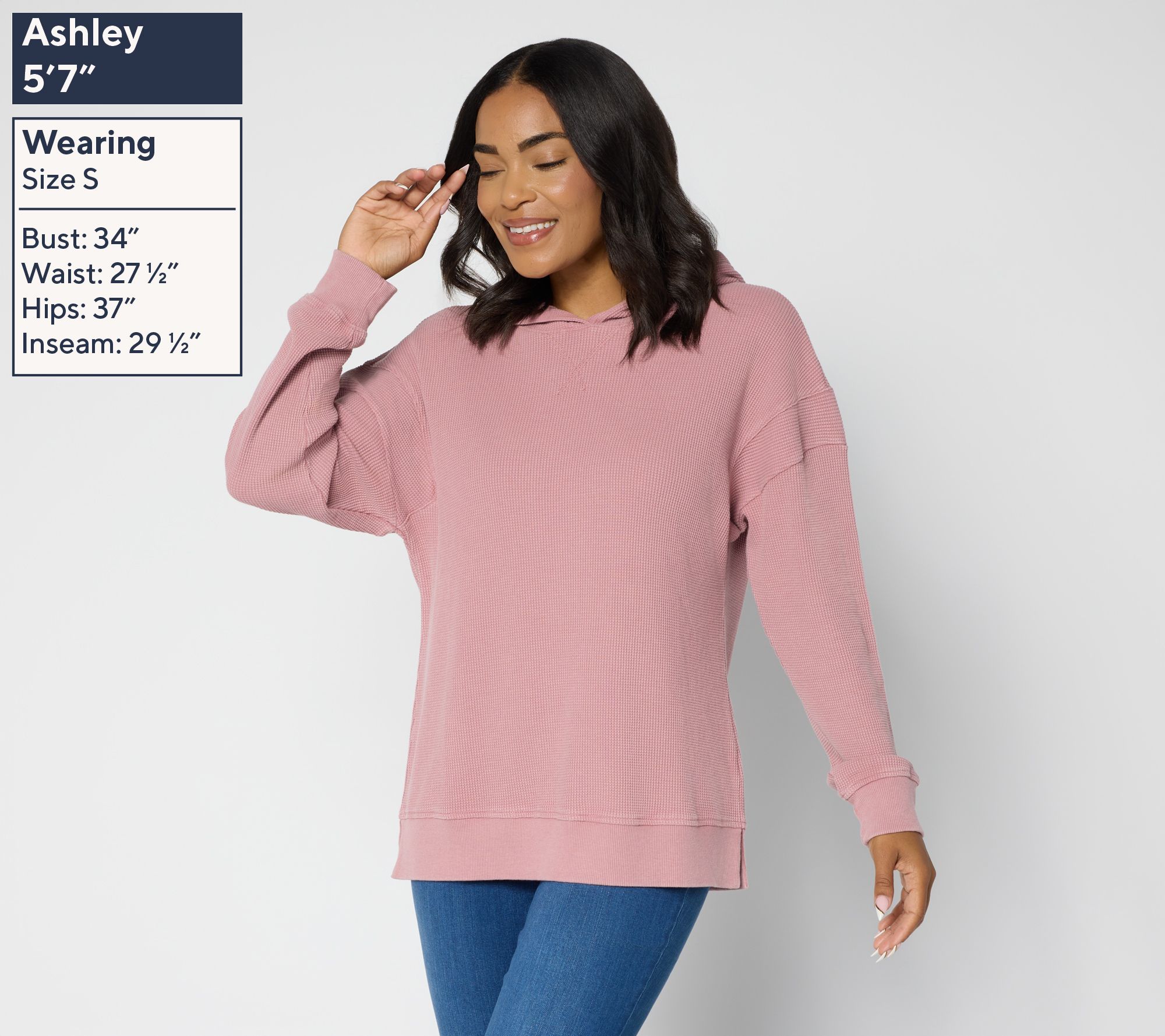 Belle by Kim Gravel Snow Washed Waffle Hoodie