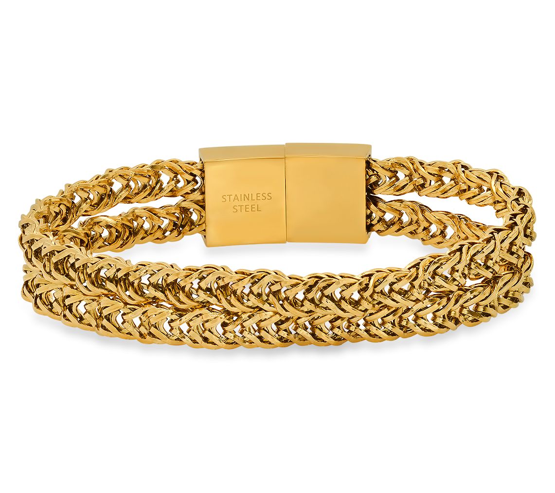 Steel By Design Men's Wheat Chain Magnetic Clasp Bracelet