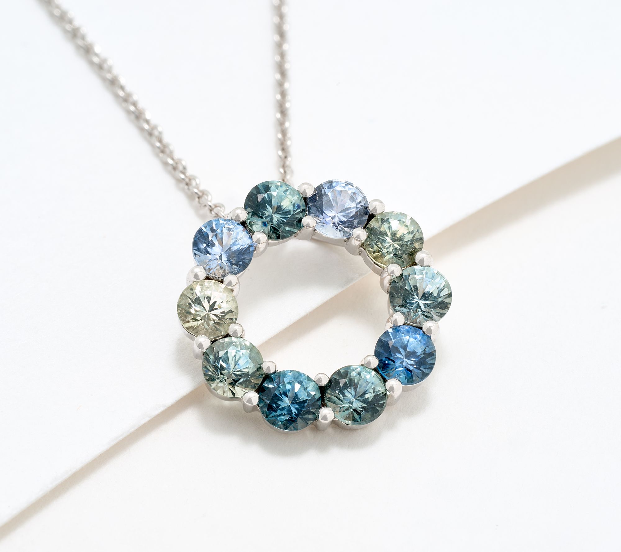 Gem Discoverer Montana Sapphire Choice of Symbol Necklace, 14K