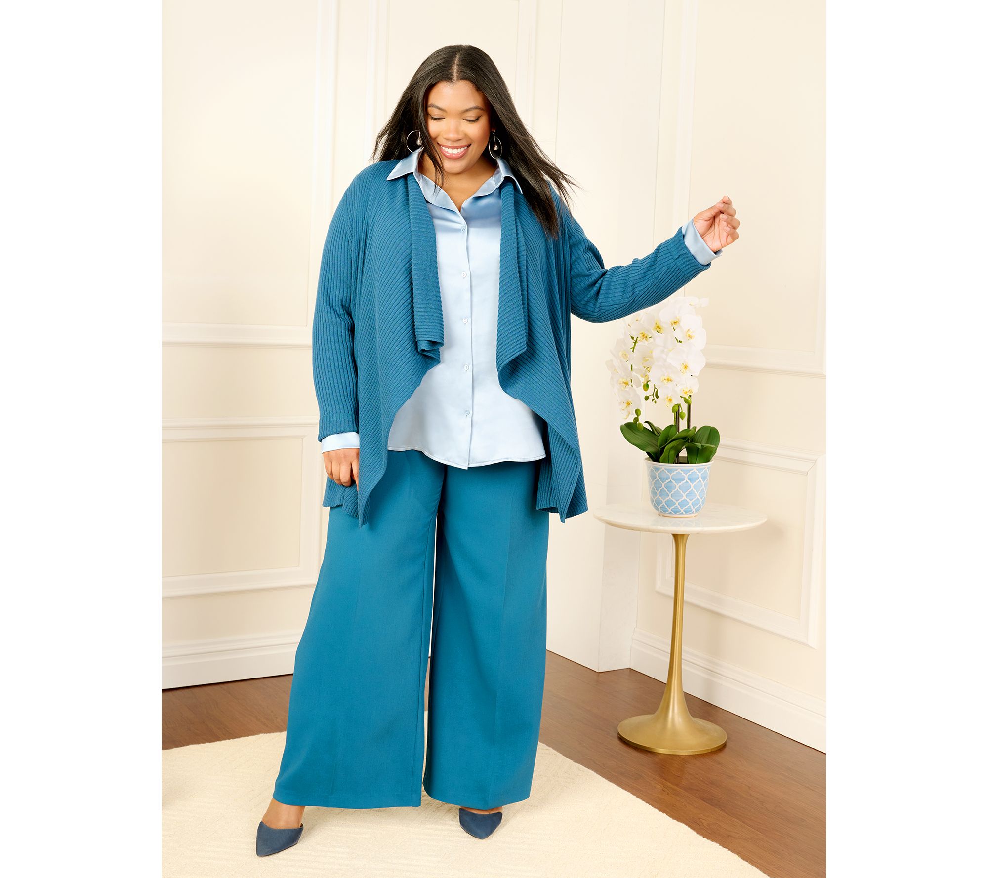 BEAUTIFUL by Lawrence Zarian The Joy Satin Button-Front Blouse