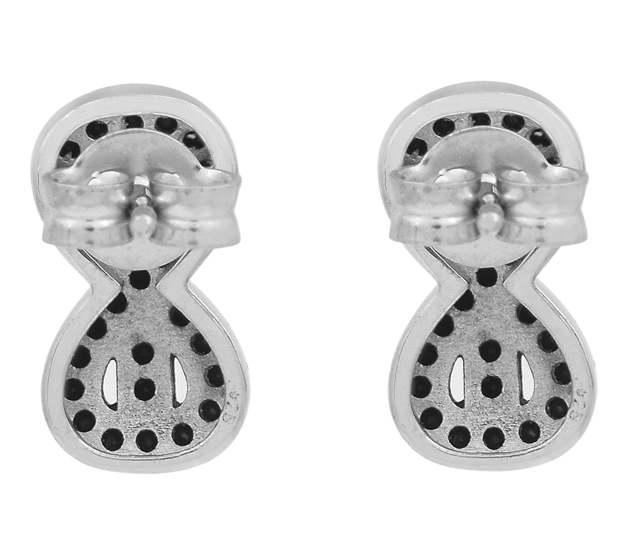 Affinity Gems Black Spinel Drop Earrings, Sterling Silver