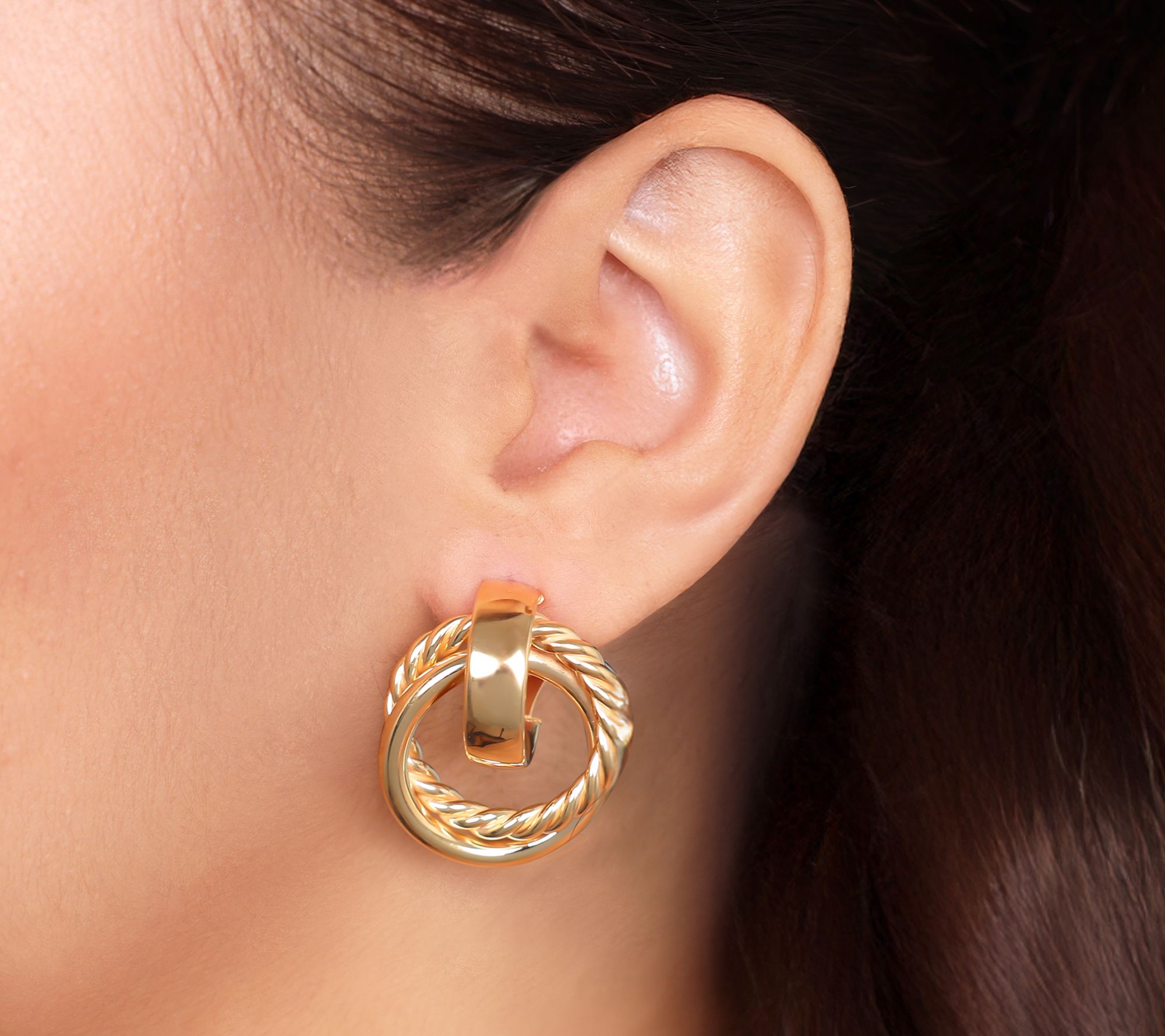 Louis Dell'Olio Sterling Polished & Torchon Round Earrings