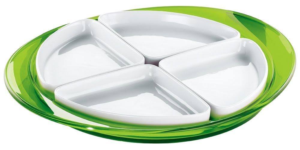 Guzzini Feeling Acrylic Divided Serving Dish, Green