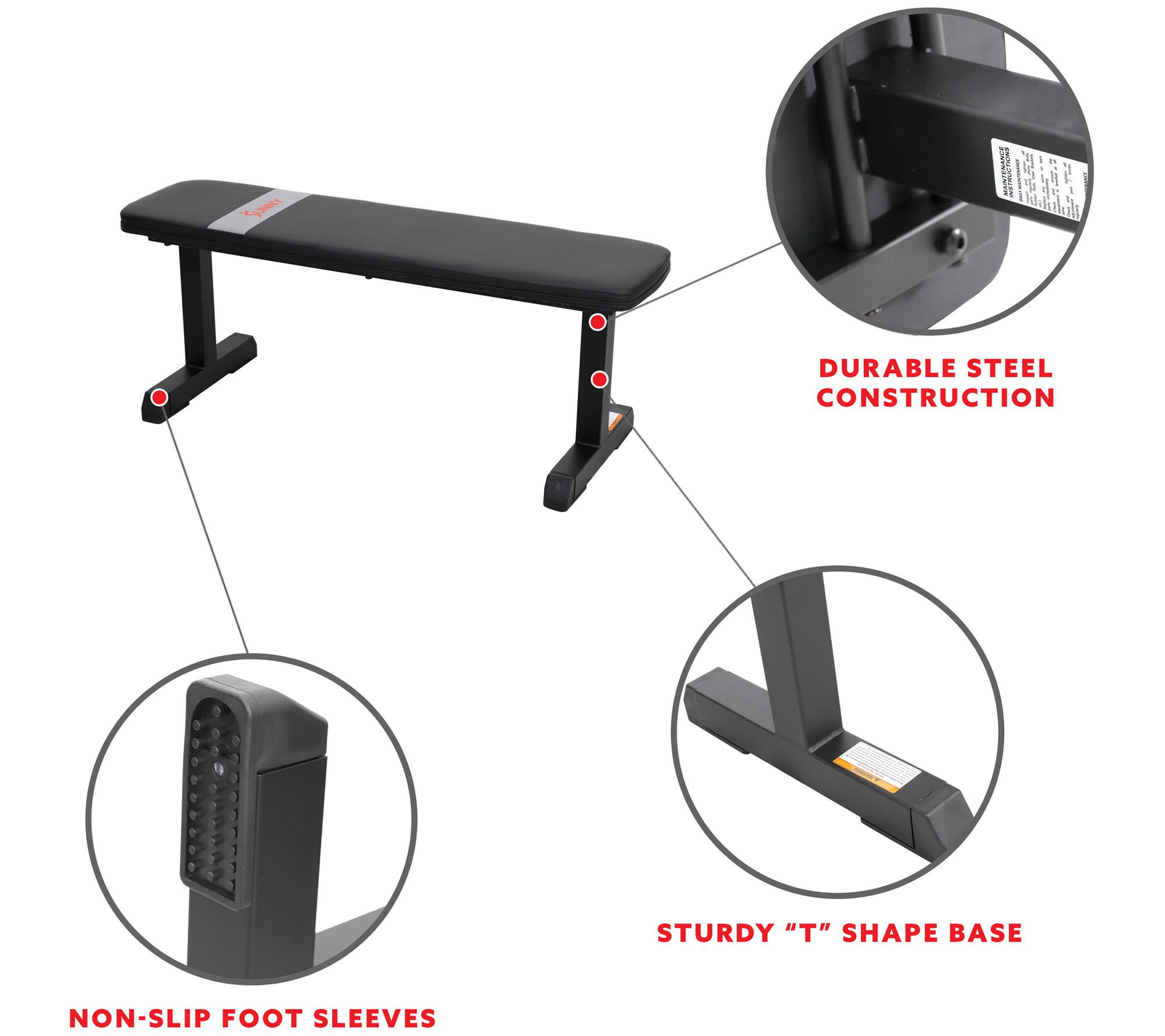 Sunny Health & Fitness Flat Weight Bench SF-BH6 20037