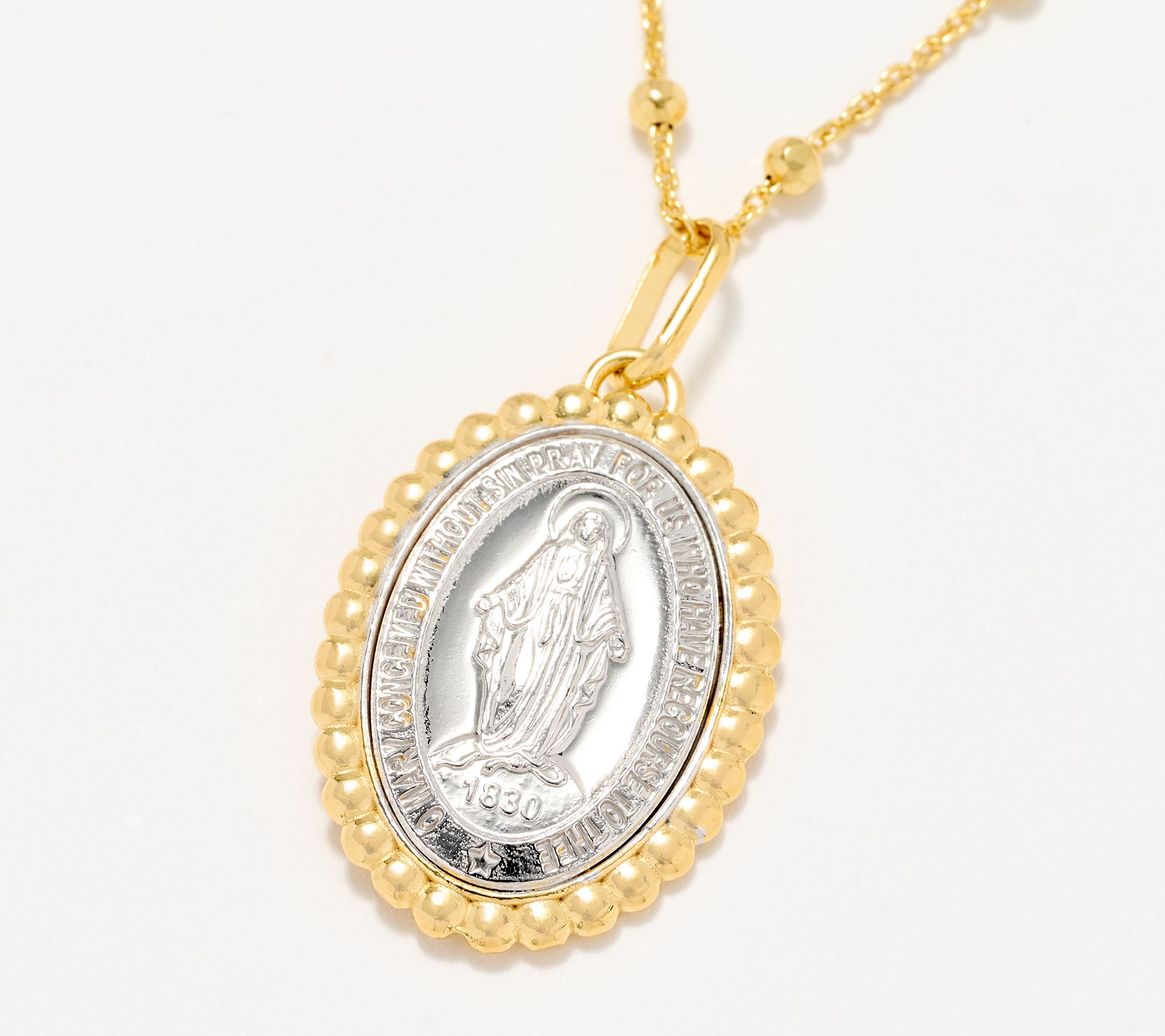 David Markstein Sterling Silver Miraculous Medal Medallion 18