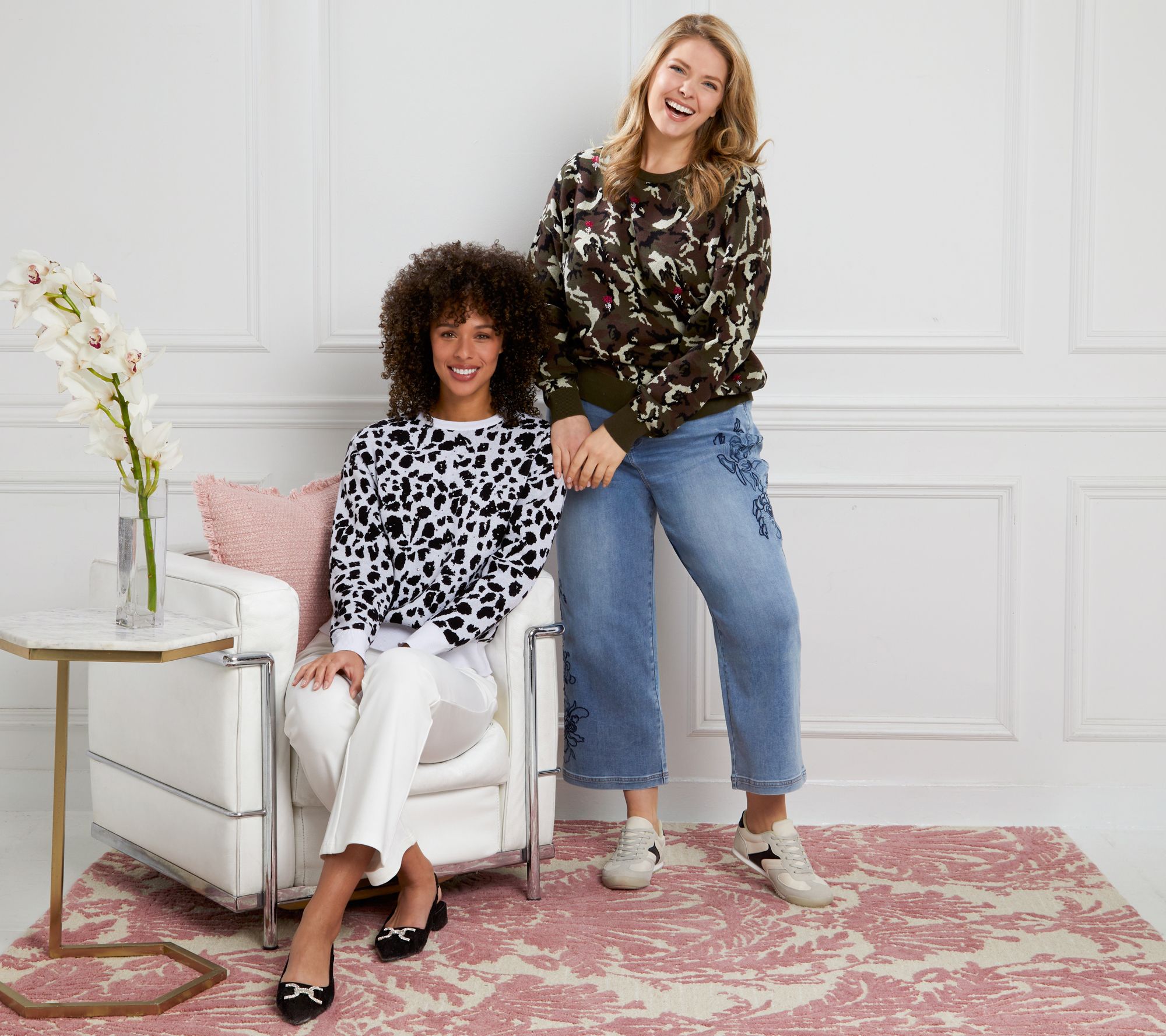 nicole by Nicole Miller Embellished Jacquard Sweater