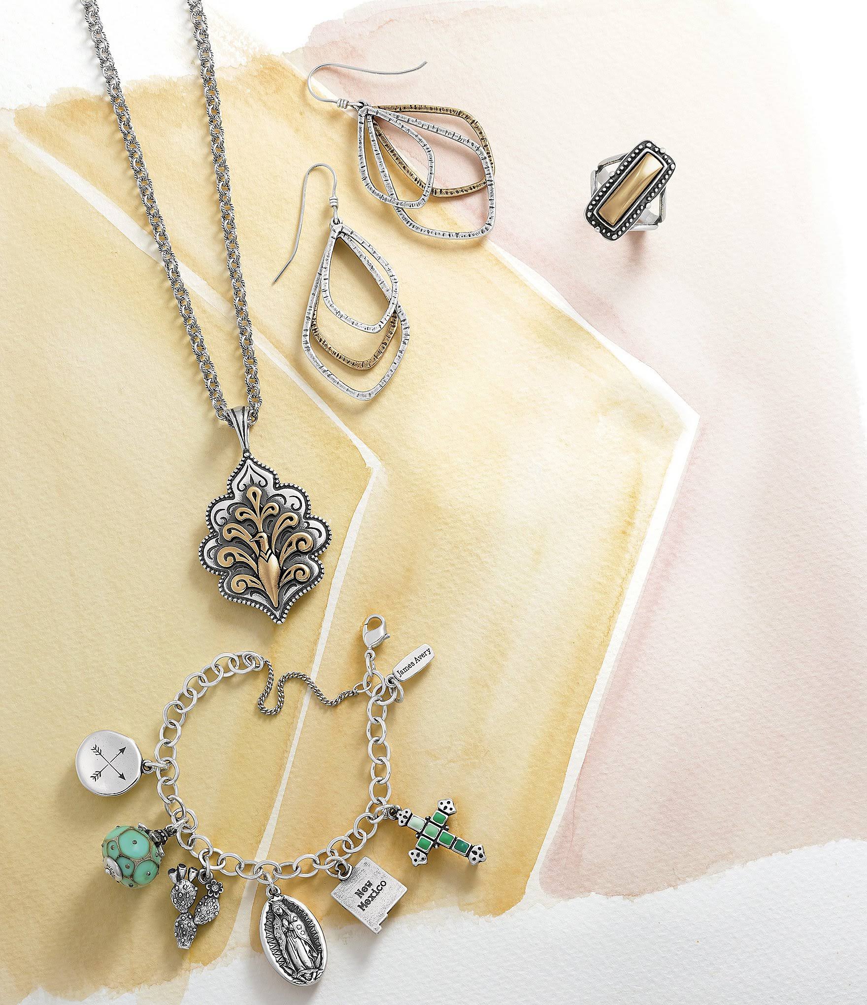 James Avery Forged Sterling Silver Link Charm Bracelet - S