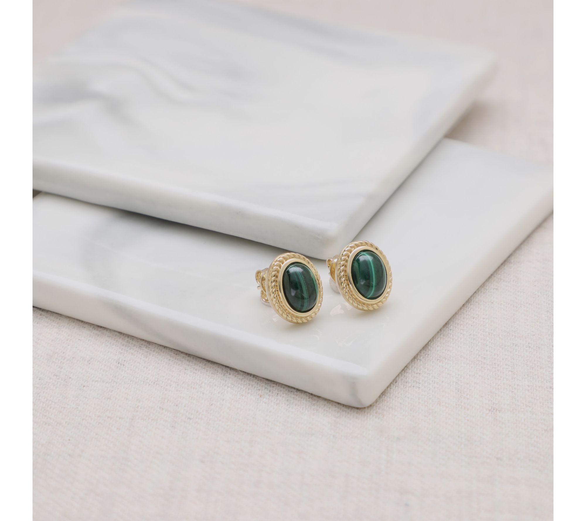 Ariva 18K Gold Clad Arden Oval Gemstone Earrings
