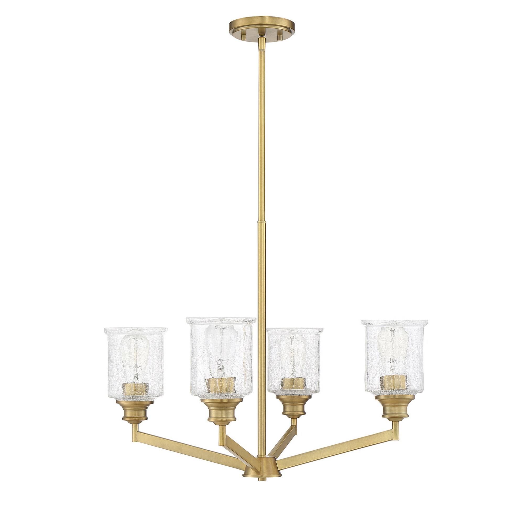 Savoy House 1-1970-4-322 Hampton Warm Brass 4 Light Chandelier