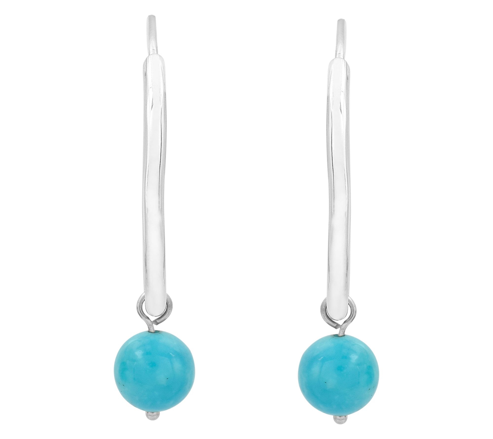 Affinity Gems Sleeping Beauty Turquoise Hoop Earrings,Sterling