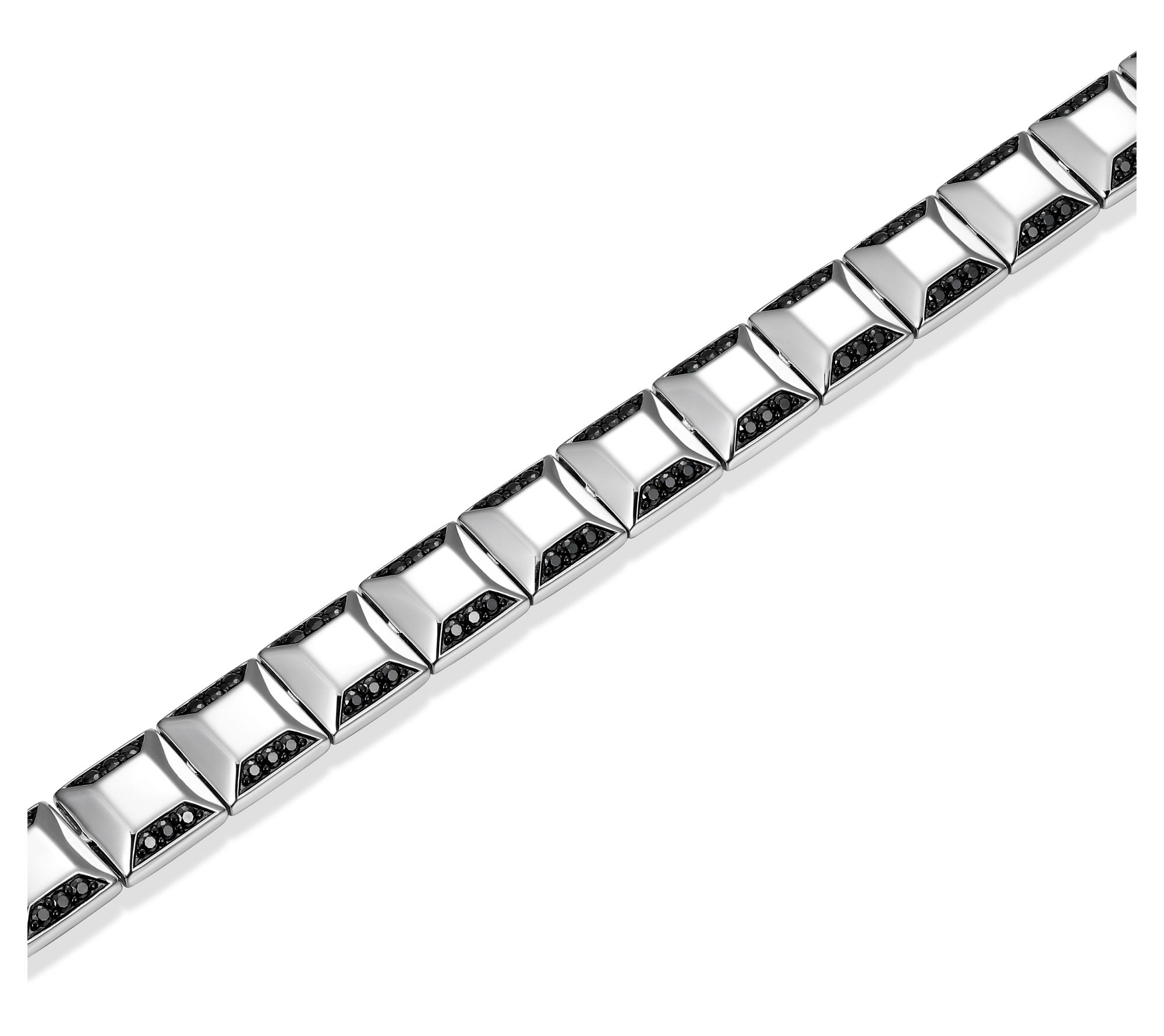 Diamonique Men's 4.50 cttw Studded Link Bracelet, Sterling