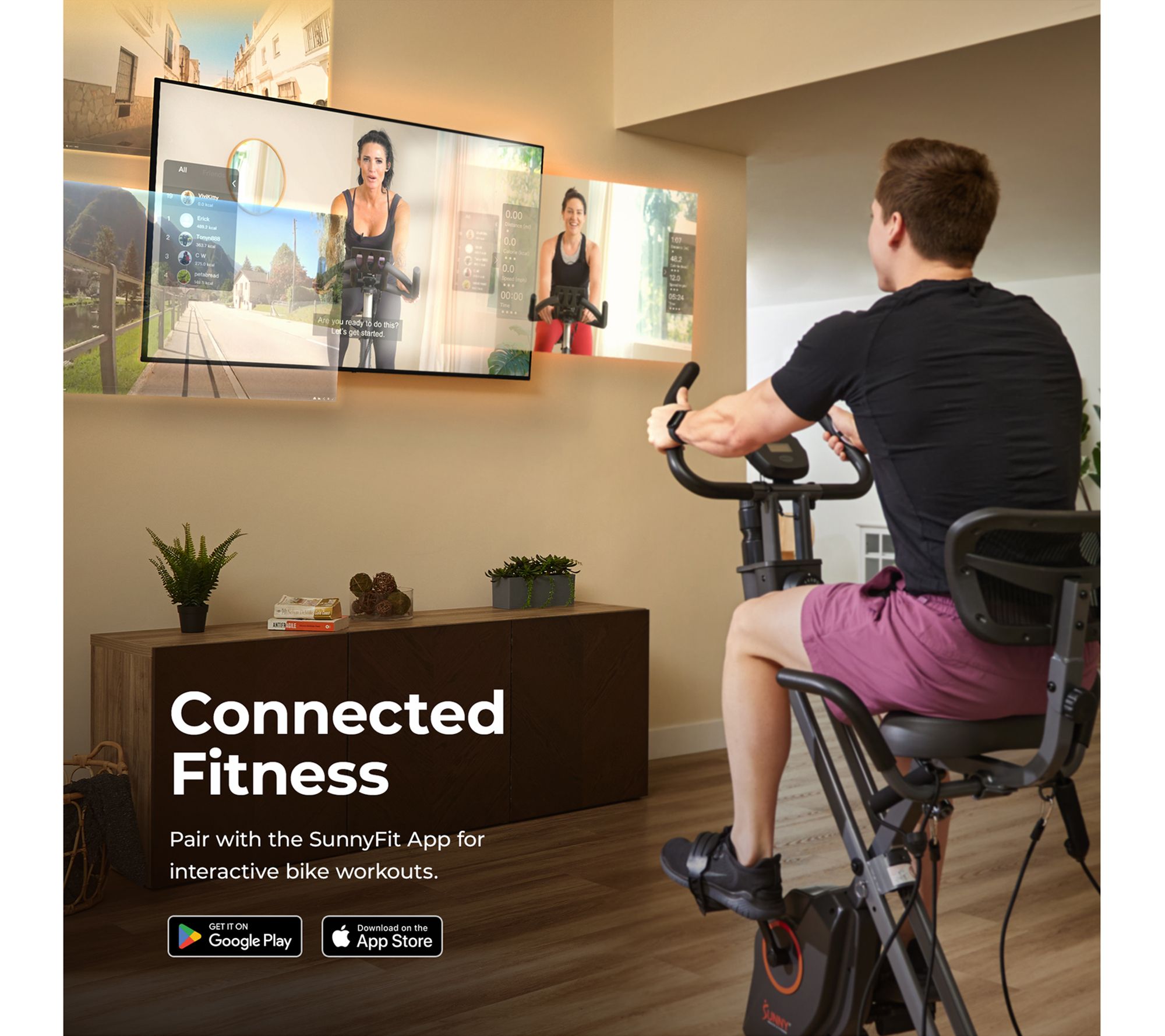 Sunny Fitness Full Body Foldable Magnetic X-Bike Pro