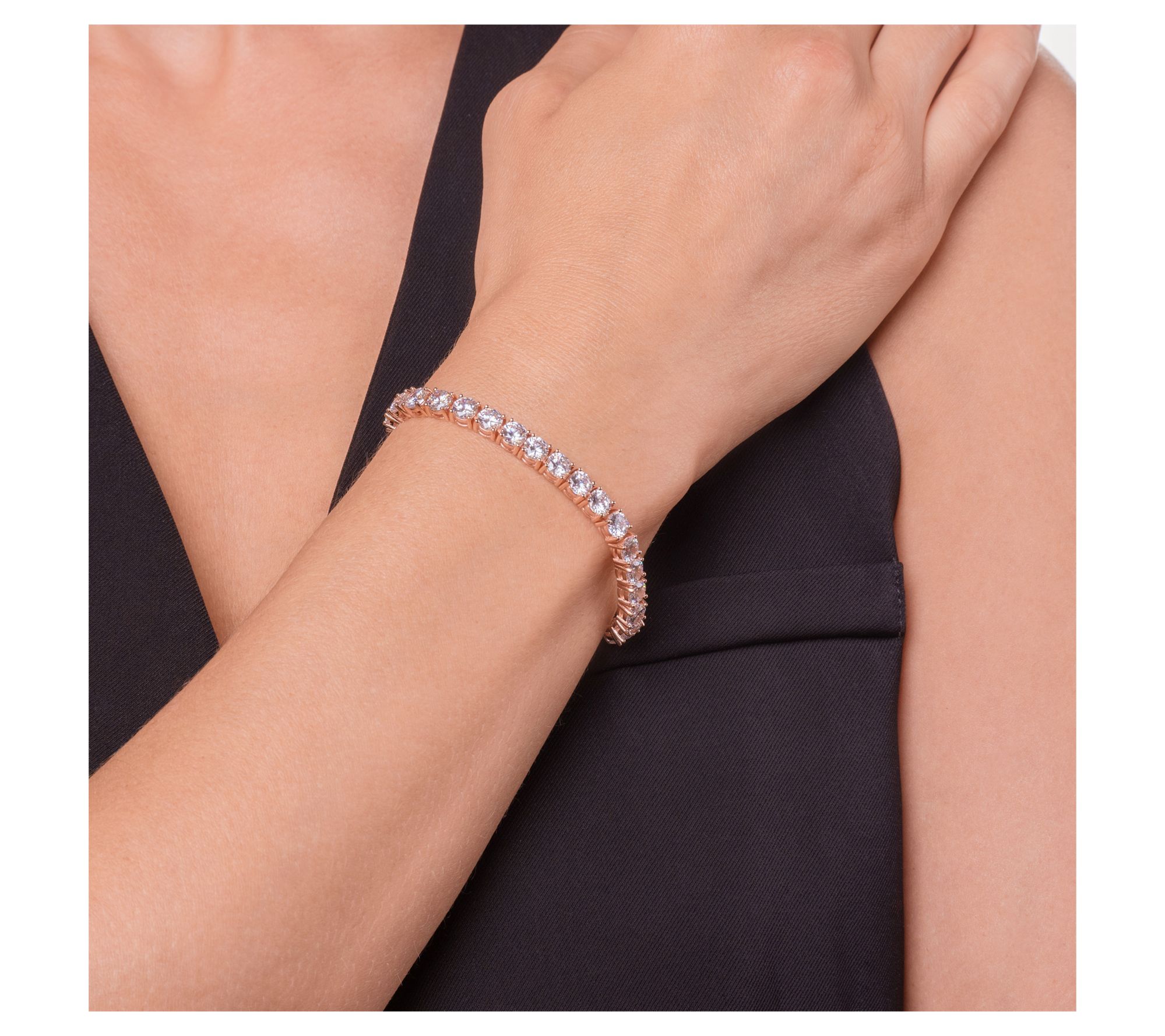 Diamonique 29.50 cttw Tennis Bracelet, Sterling Silver