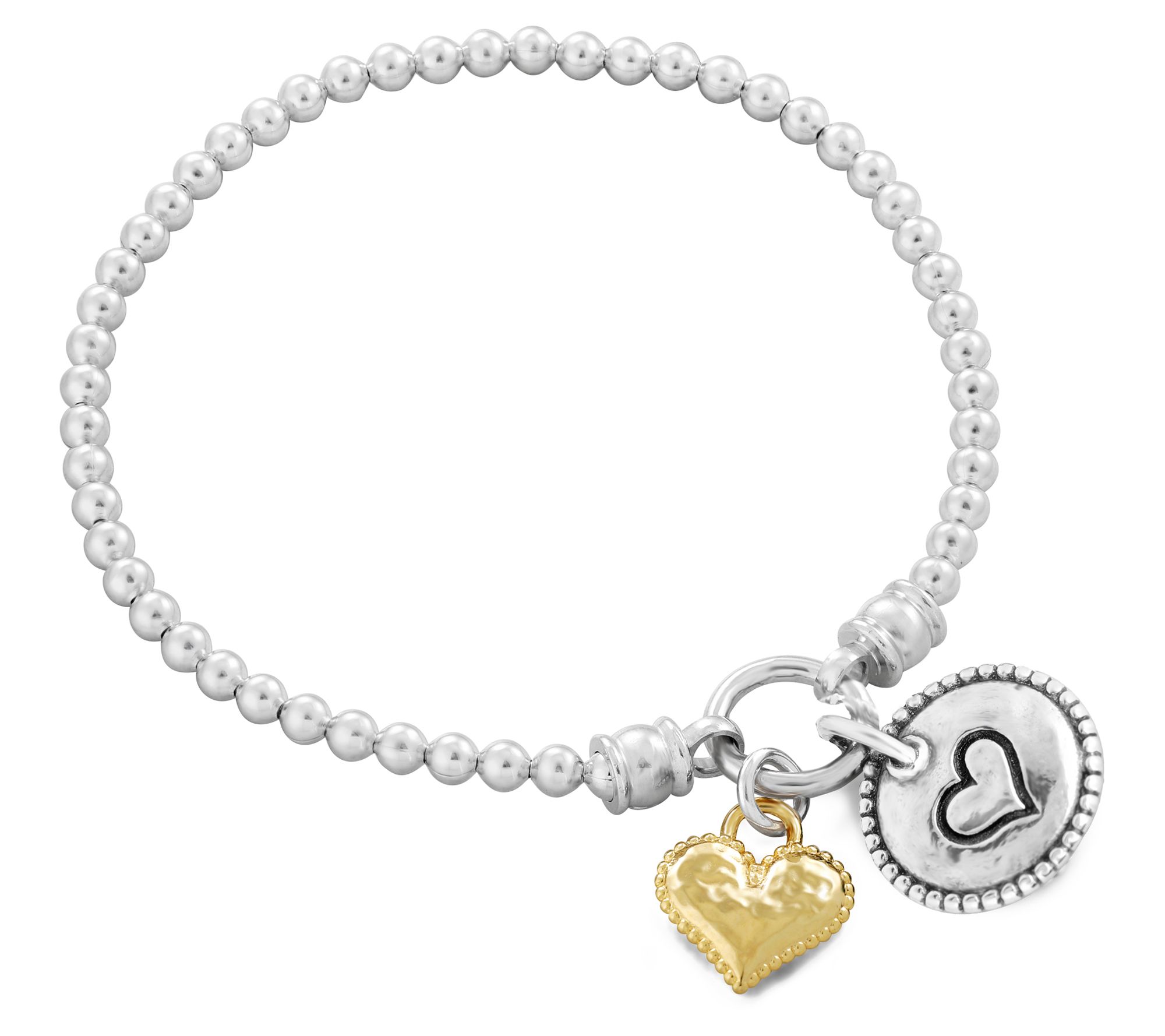 Or Paz Sterling Silver Heart Charm Stretch Bracelet