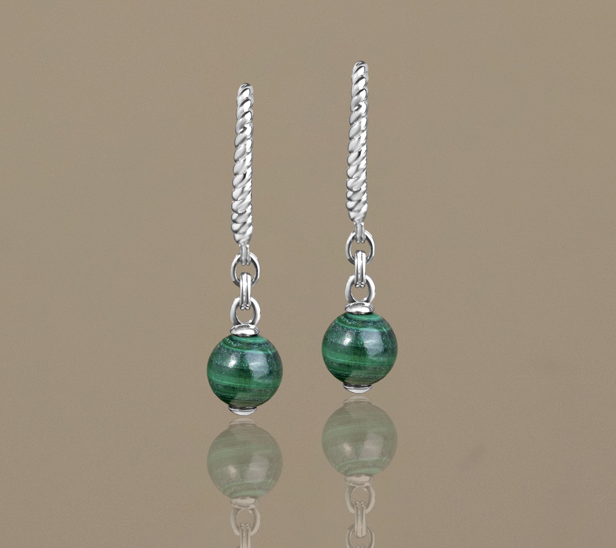 Christian James Sterling Silver Gemstone Bead Earrings