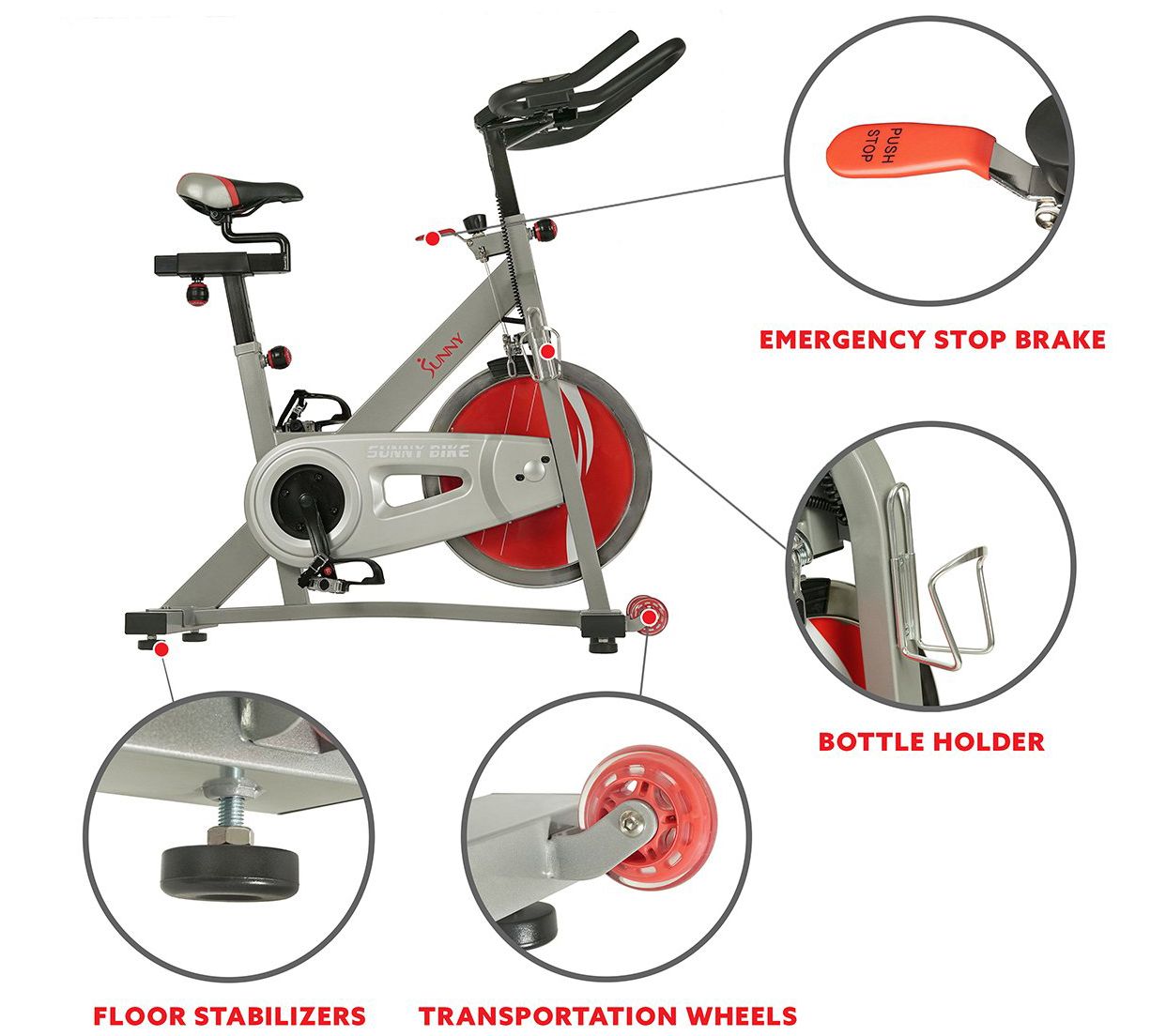 Sunny Health & Fitness Pro II Indoor Cycling Bike SF-B1995
